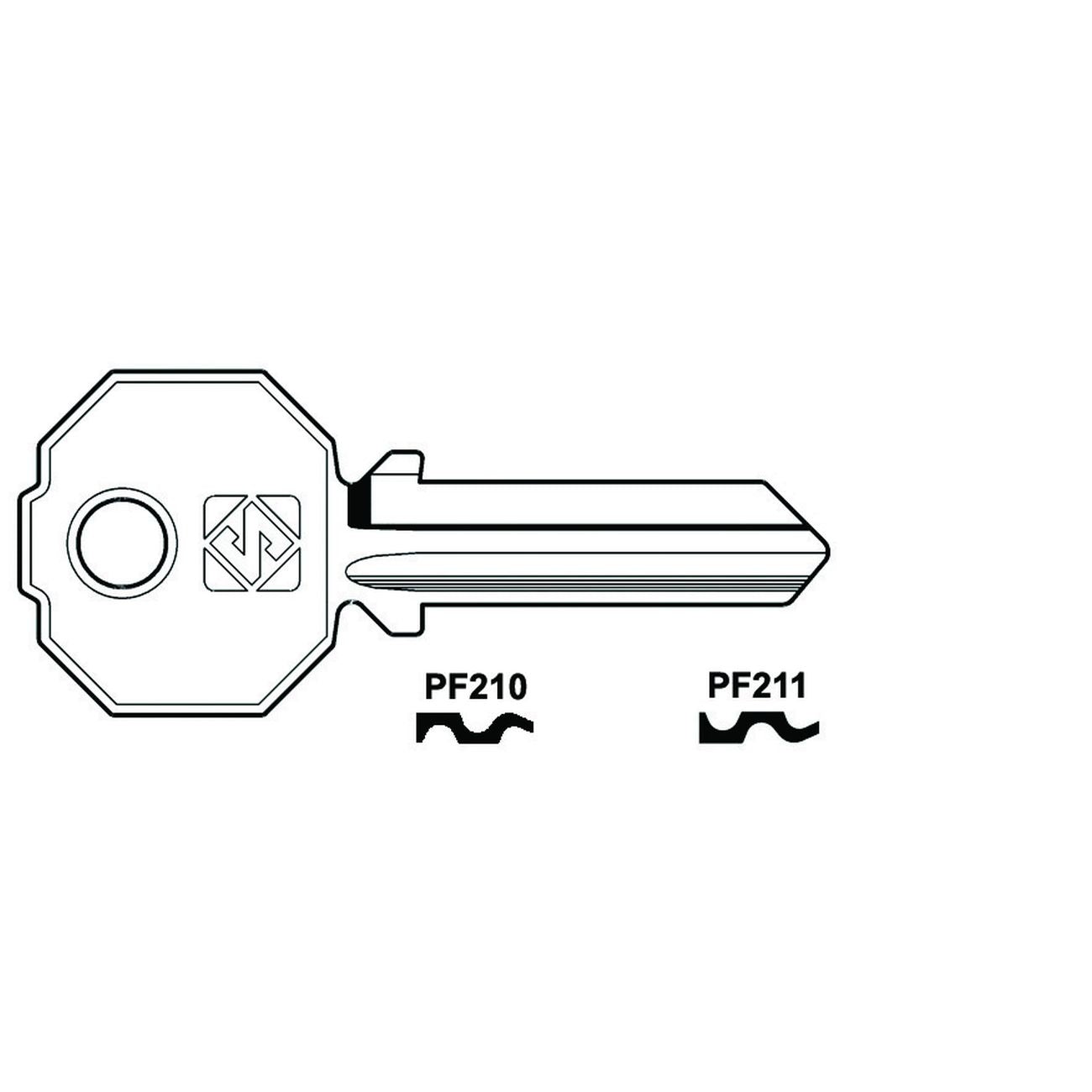 Chiavi Per Cilindri Prefer 5 Spine Grandi - PF211 SX - 10 pz