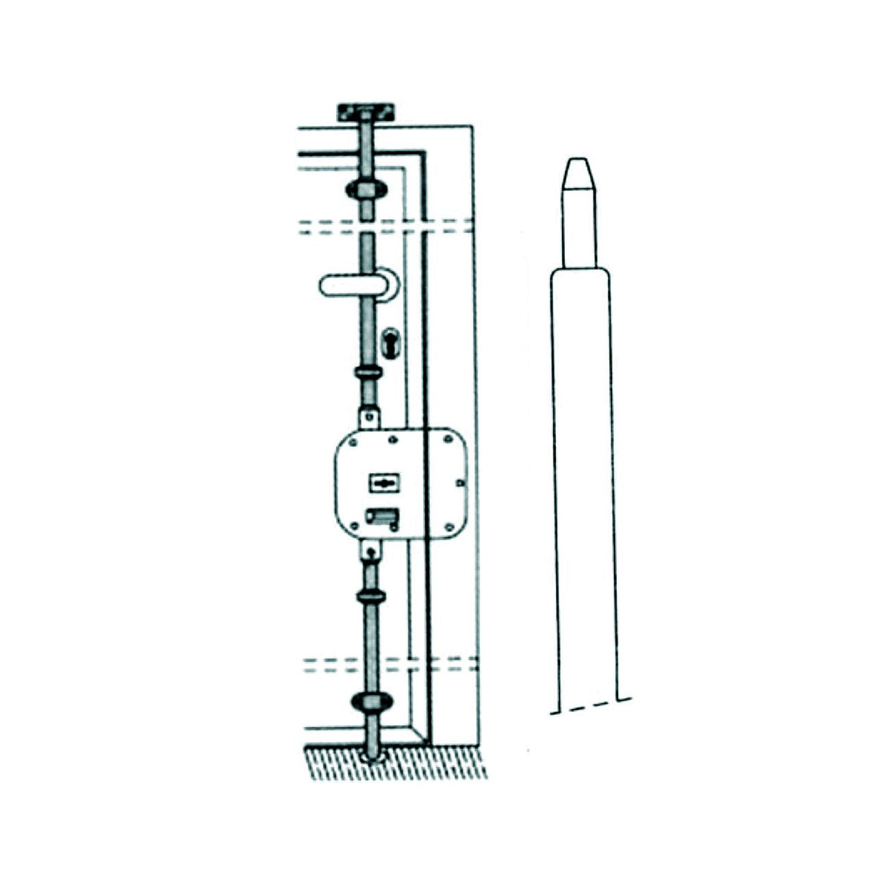 Aste telescopiche diritte per serratura triplice 90-01 - Ø mm.18 (90-01)