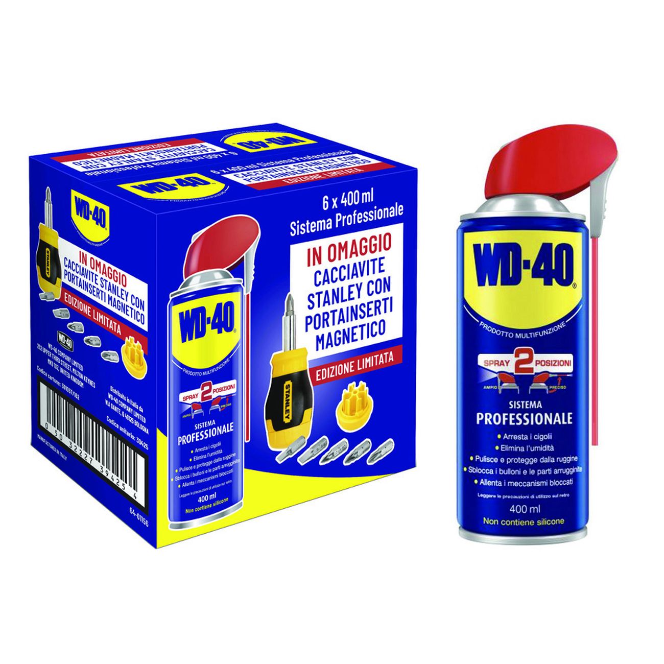 Wd-40 lubrificante spray multiuso 5 funzioni ml.400 - ml.400 spray c/erogatore a doppia posizione - 6 pz