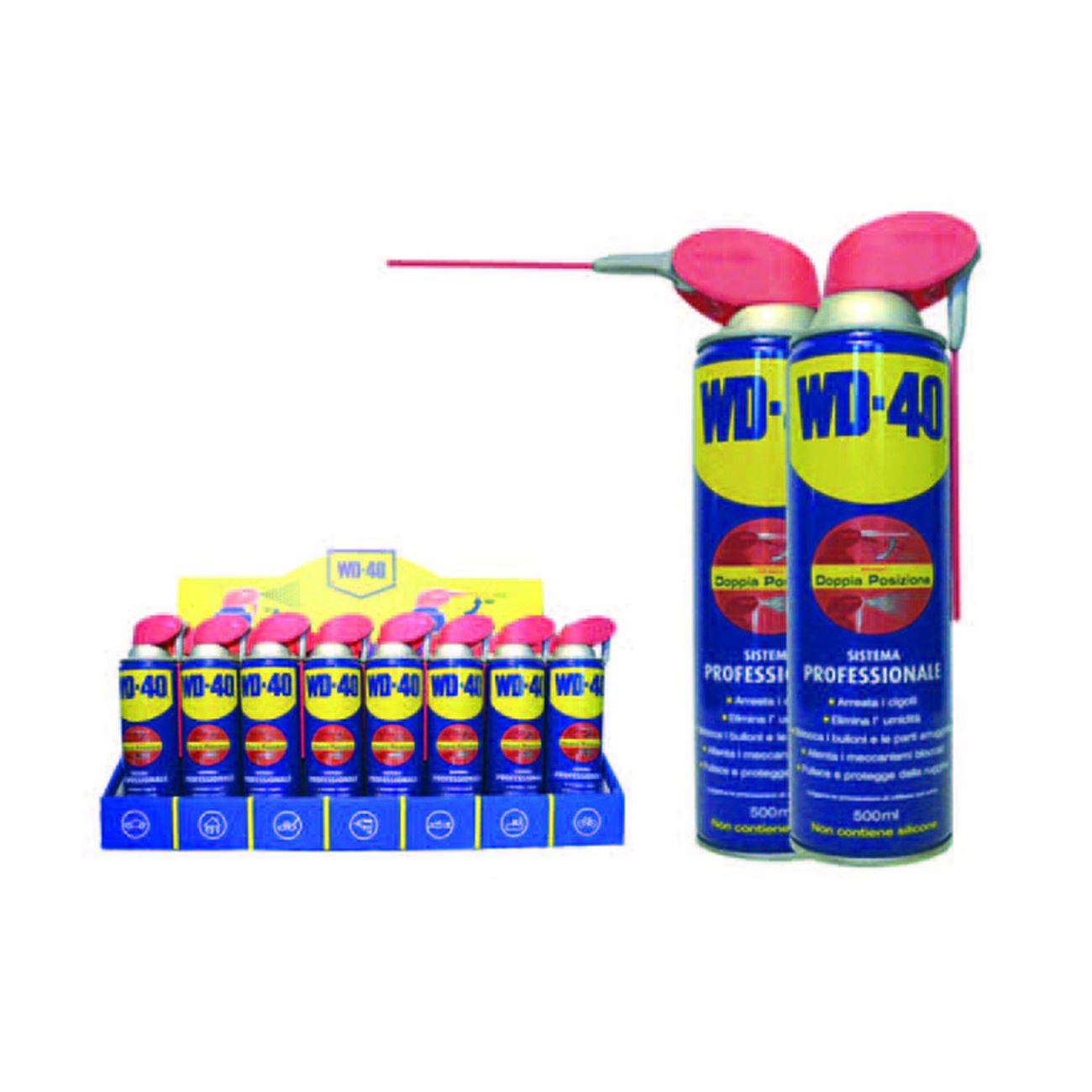 Wd-40 lubrificante spray multiuso 5 funzioni ml.500 in espositore - ml.500 spray c/erogatore a doppia posizione - 24 pz