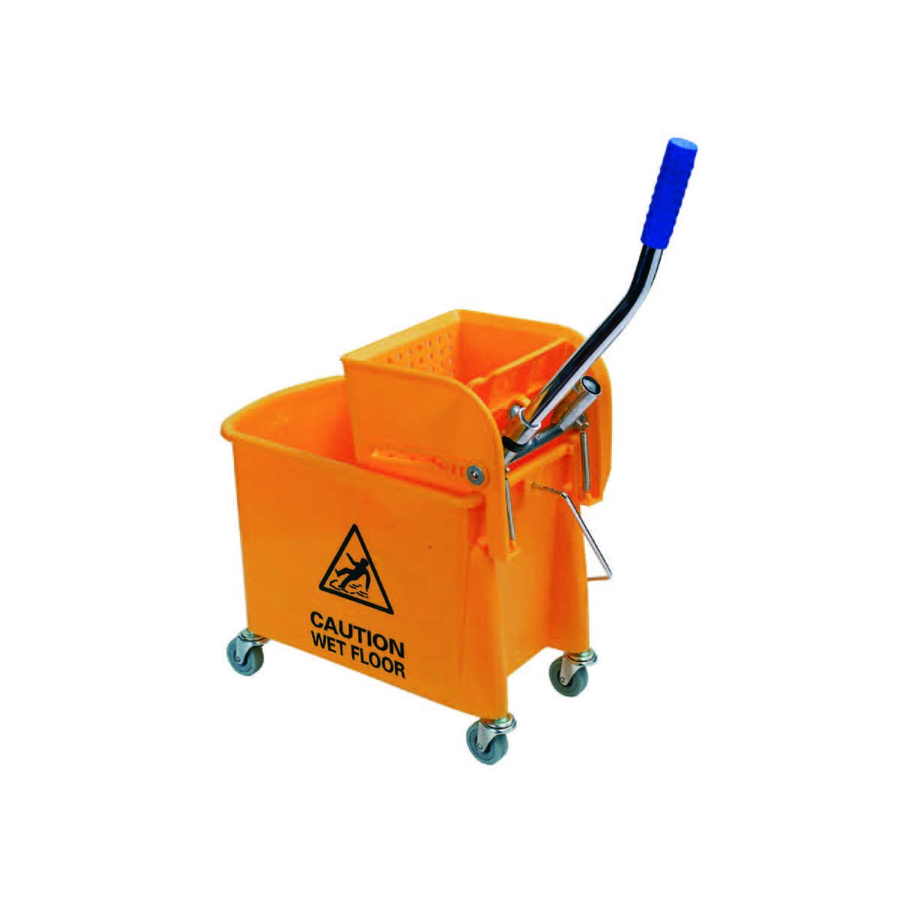 Carrello lavapavimento mocio strizzatore clean warning - lt.20 di capienza - cm.63x27x67h.