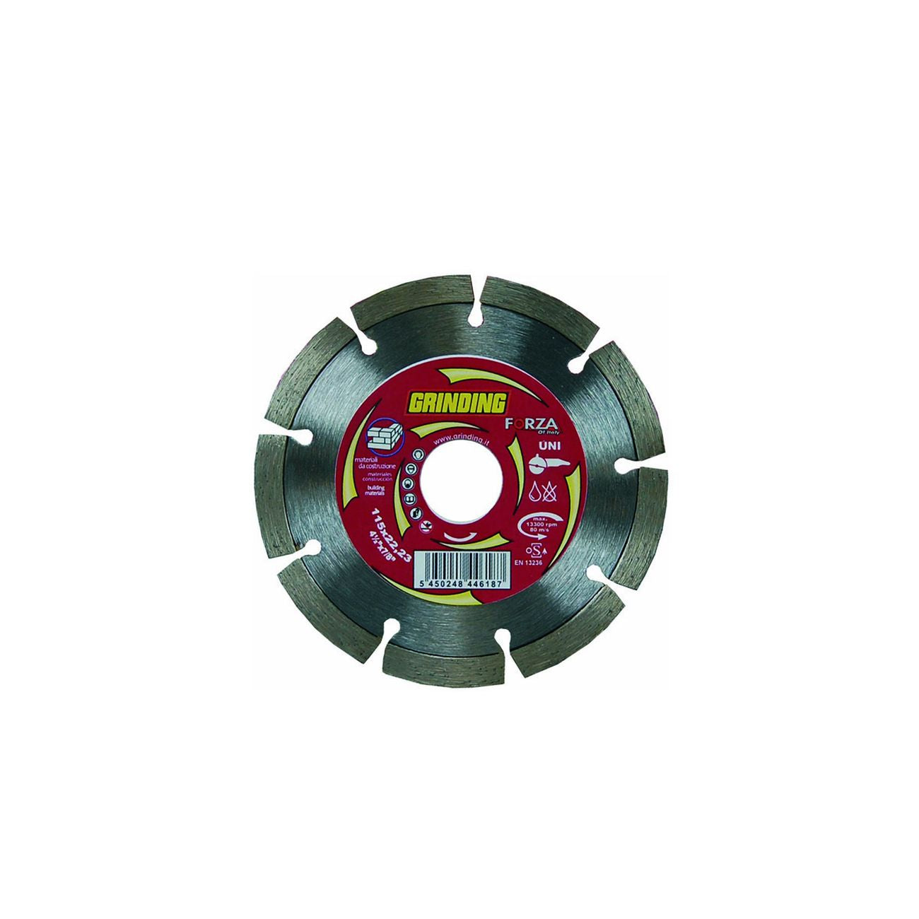 Dischi diamantati universali per materiali da costruzione Ø mm.115 - Ø mm.115x2 foro 22,2 corona a settori