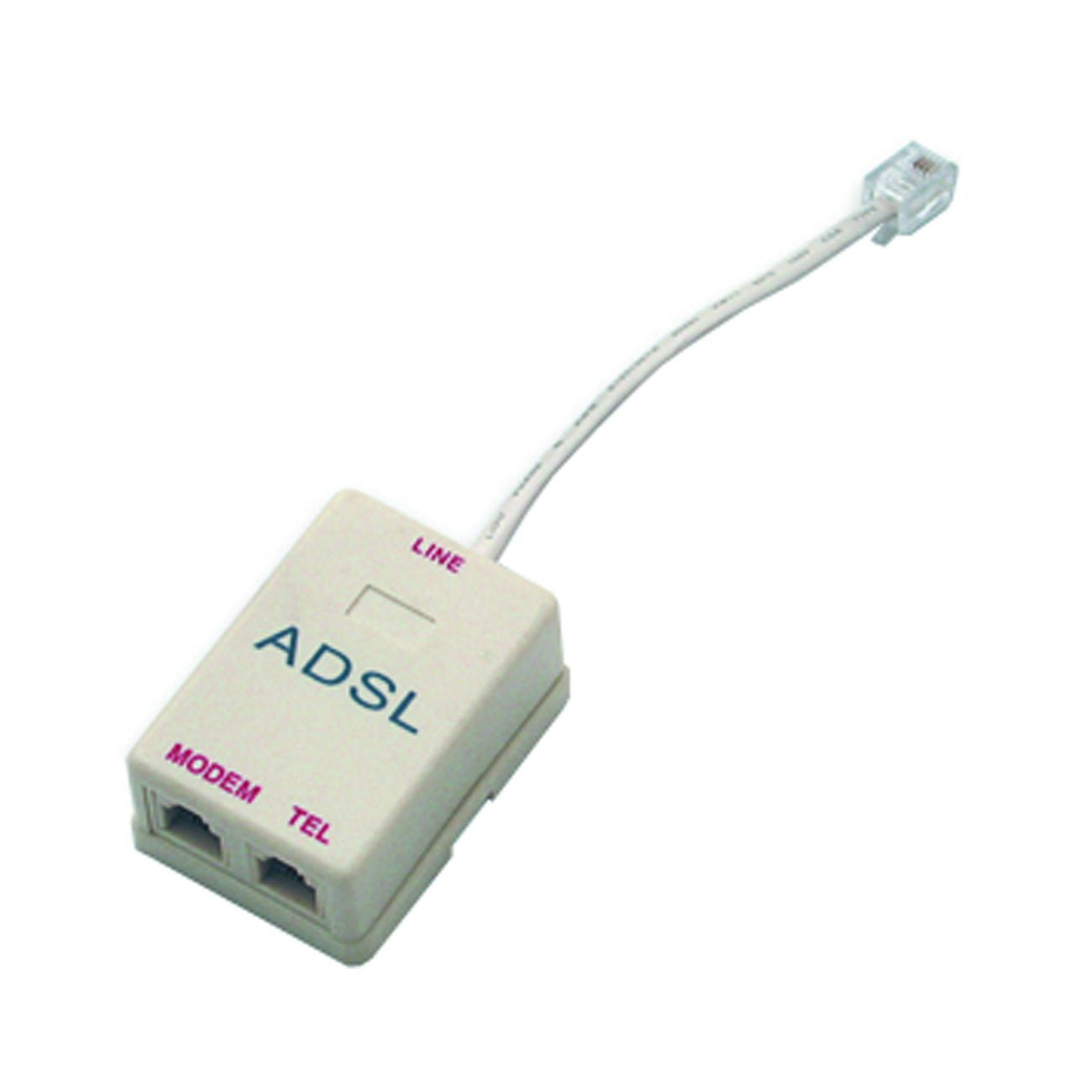 Commutatore telefonico 2 uscite plug 6/2c per linea adsl