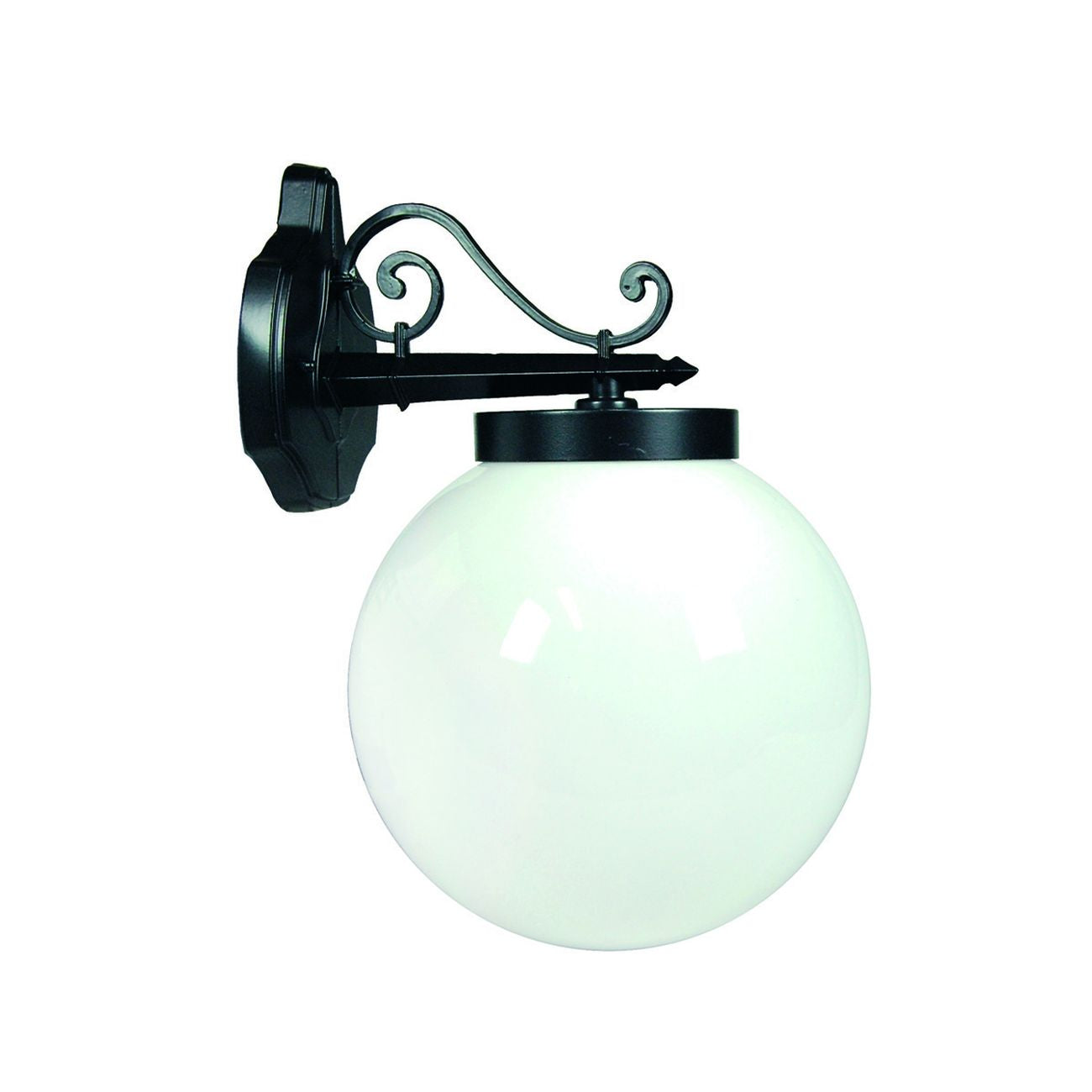 Lanterna Con Braccio Superiore Lavorato Modello Sfera - 100w IP44 mm.290x383h. colore nero