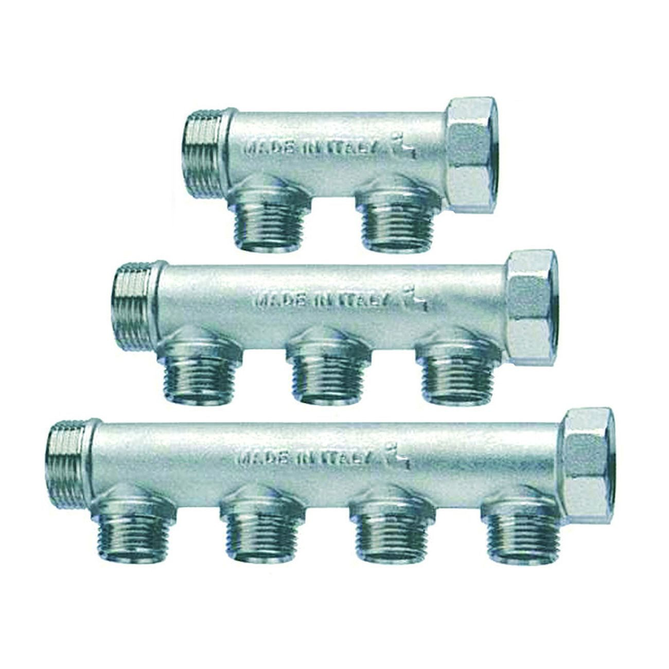 Collettore di distribuzione componibile 3/4 3 derivazioni m art.455 - mf 3/4 - 3 derivazioni m 1/2