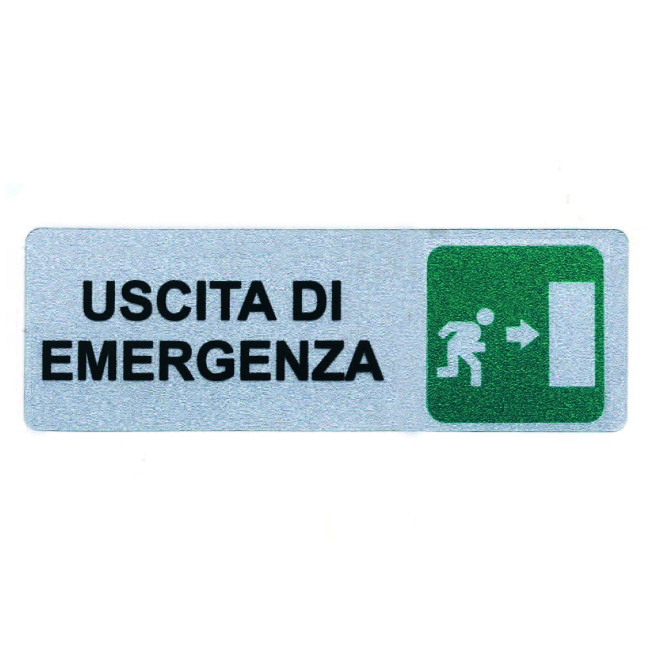 Targhetta adesiva uscita di emergenza (freccia a destra) - cm.15x5h. - 10 pz