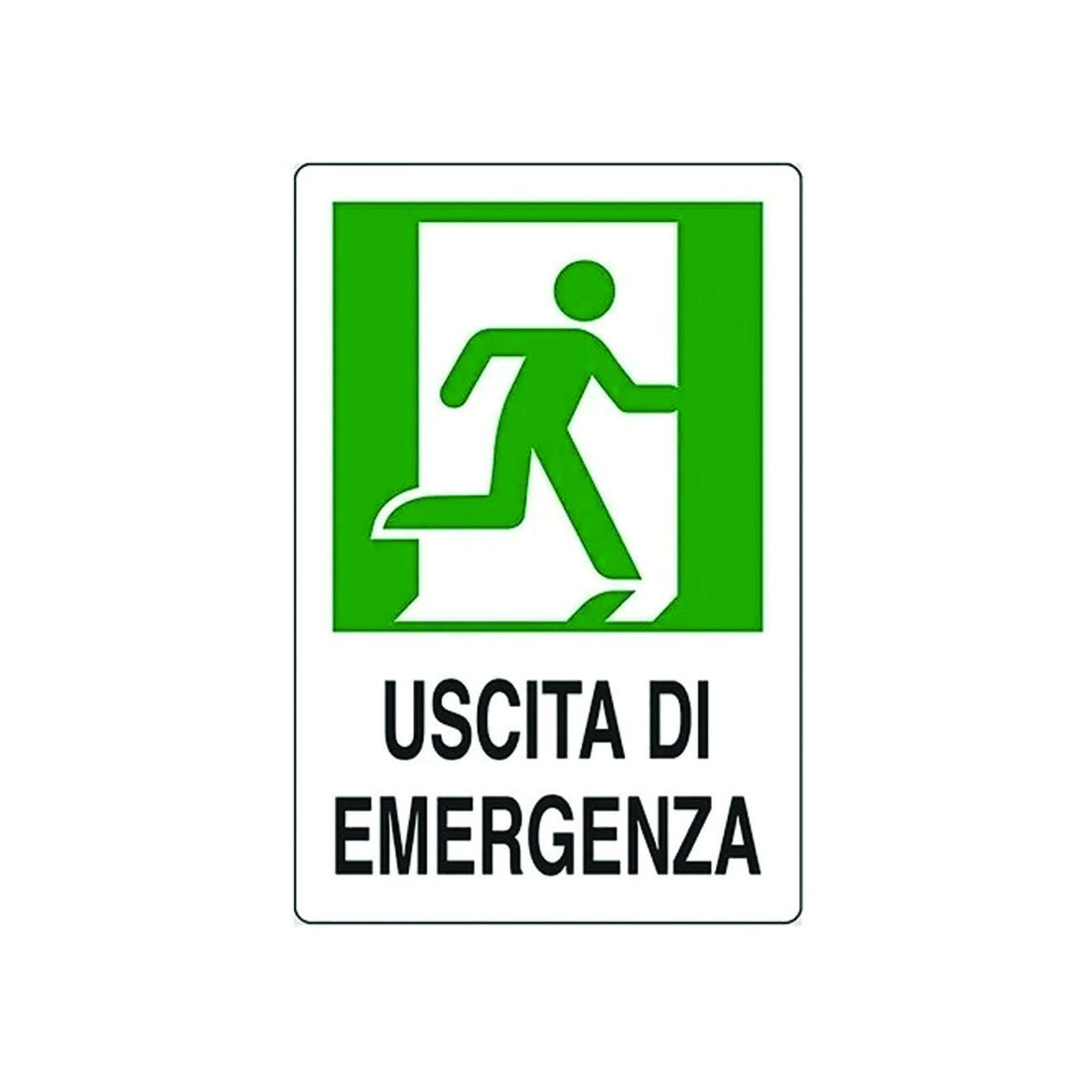 Cartello uscita di emergenza a destra - cm.20x30h. - 10 pz