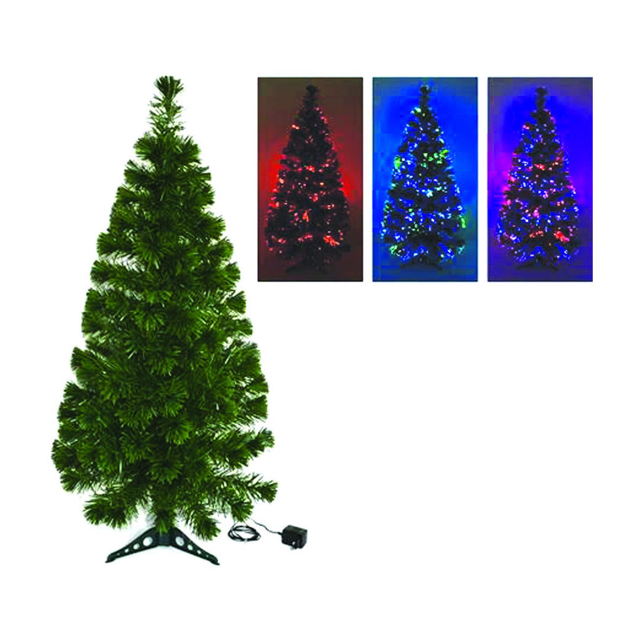 Albero a fibre ottiche multicolor - con base in plastica