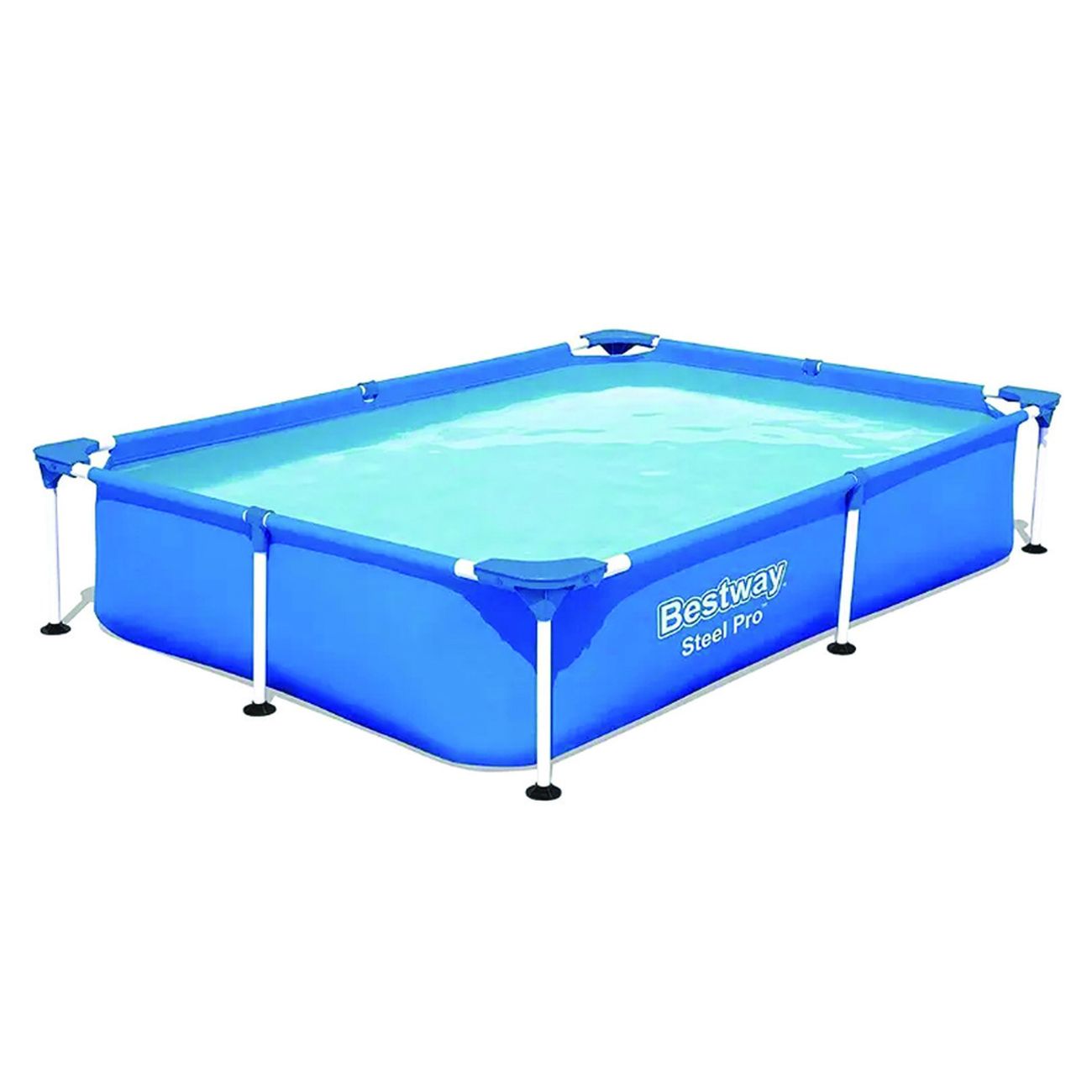 Piscina "Steel Pro" rettangolare con telaio portante - cm 221x150x43h - kg 9,6 - lt.1 200 (art 56401)