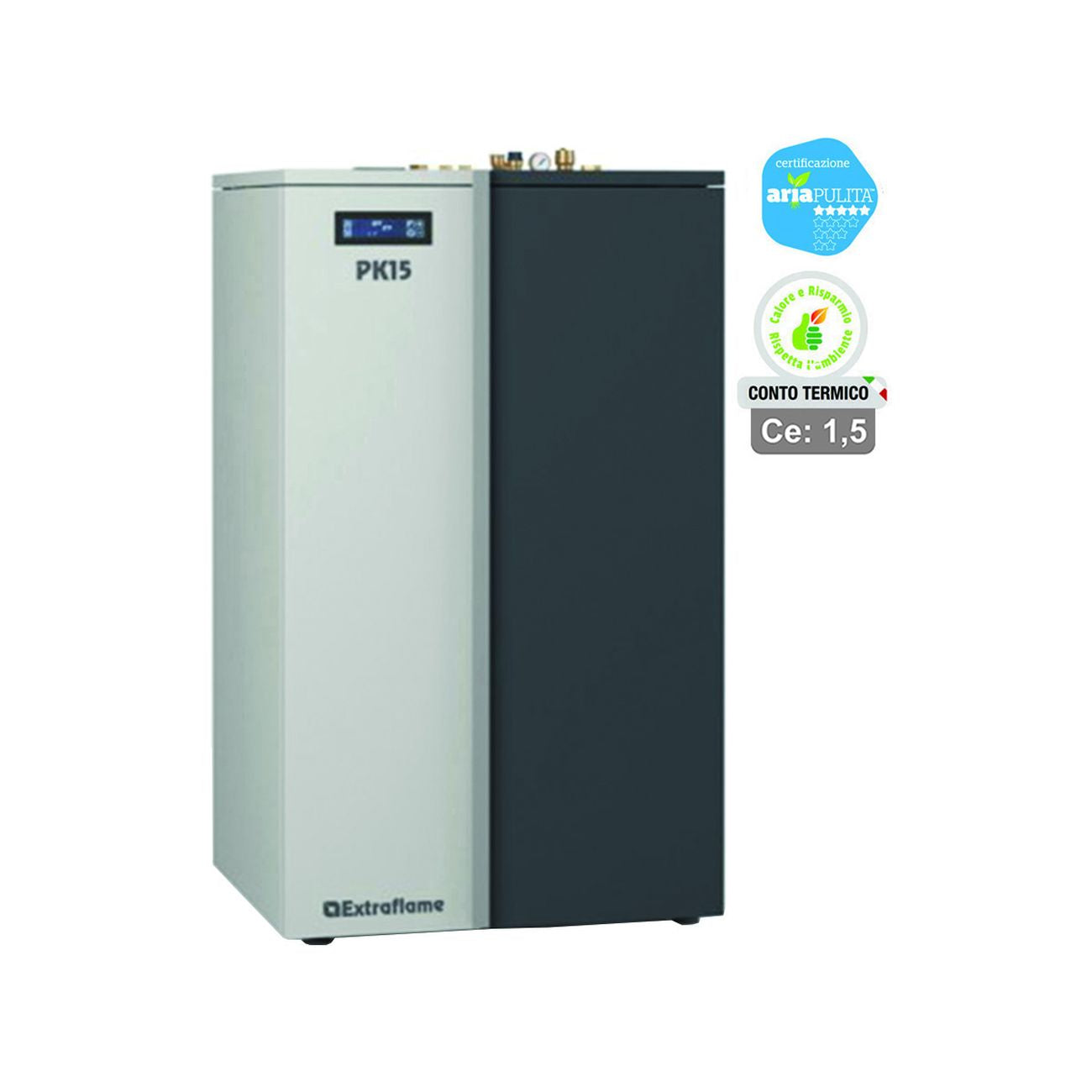 Caldaia Termopellet Pk15 15 Kw Bordeaux (Conto Termico) - misure cm.82,2x74,5x140,0h. - peso Kg.295