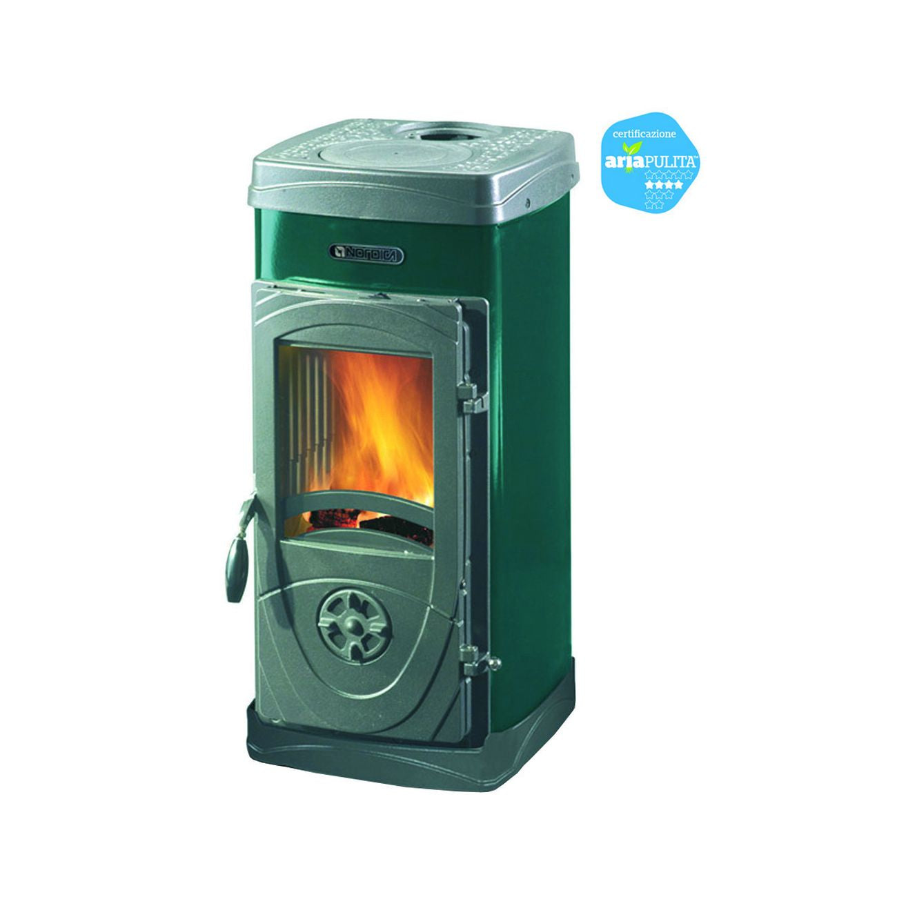 Stufa A Legna Super Junior 5 Kw Verde - misure cm.36,0x41,9x77,1h. - peso Kg.64