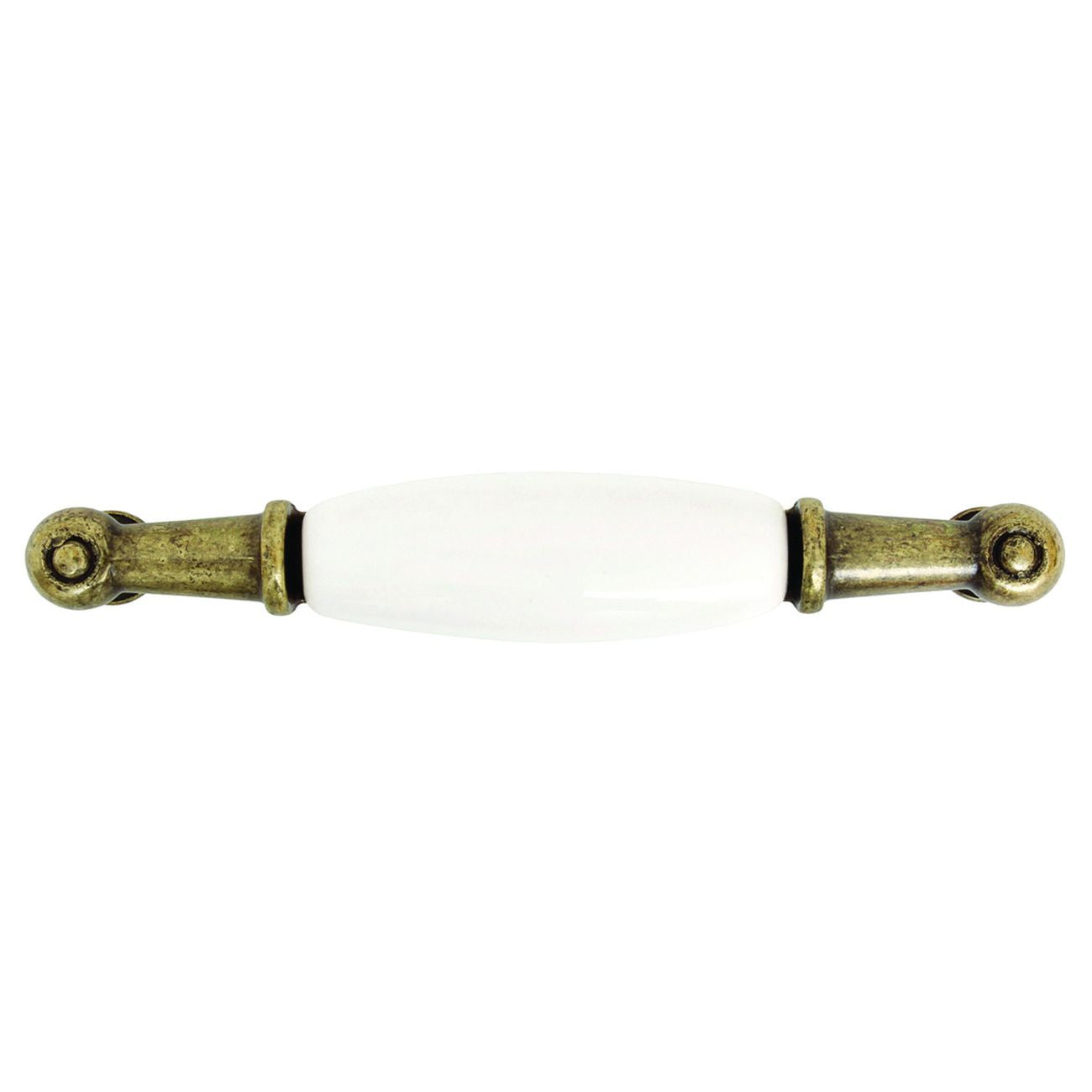 Maniglia per mobili in porcellana mod.m30.00 bianca - mm.116x17h. - interfori mm.96 - 5 pz