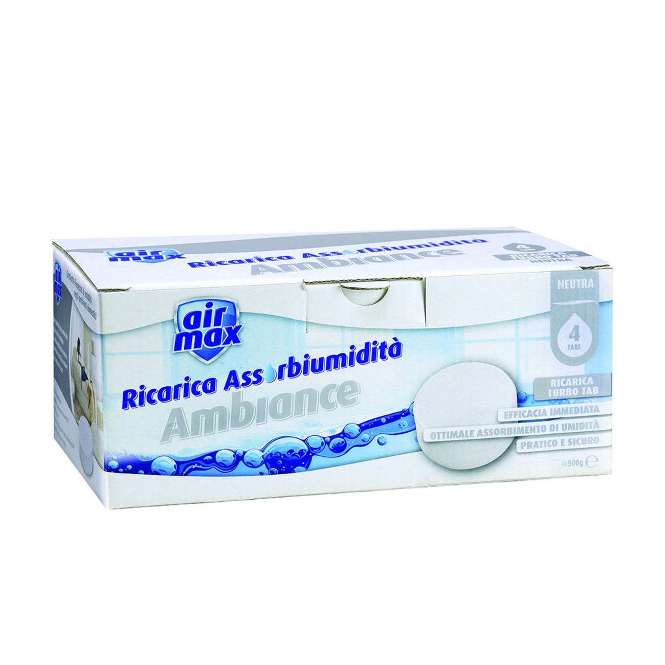 Airmax assorbiumidita' ricariche tab neutre - 4 ricariche 450 gr. ciascuna - 6 pz