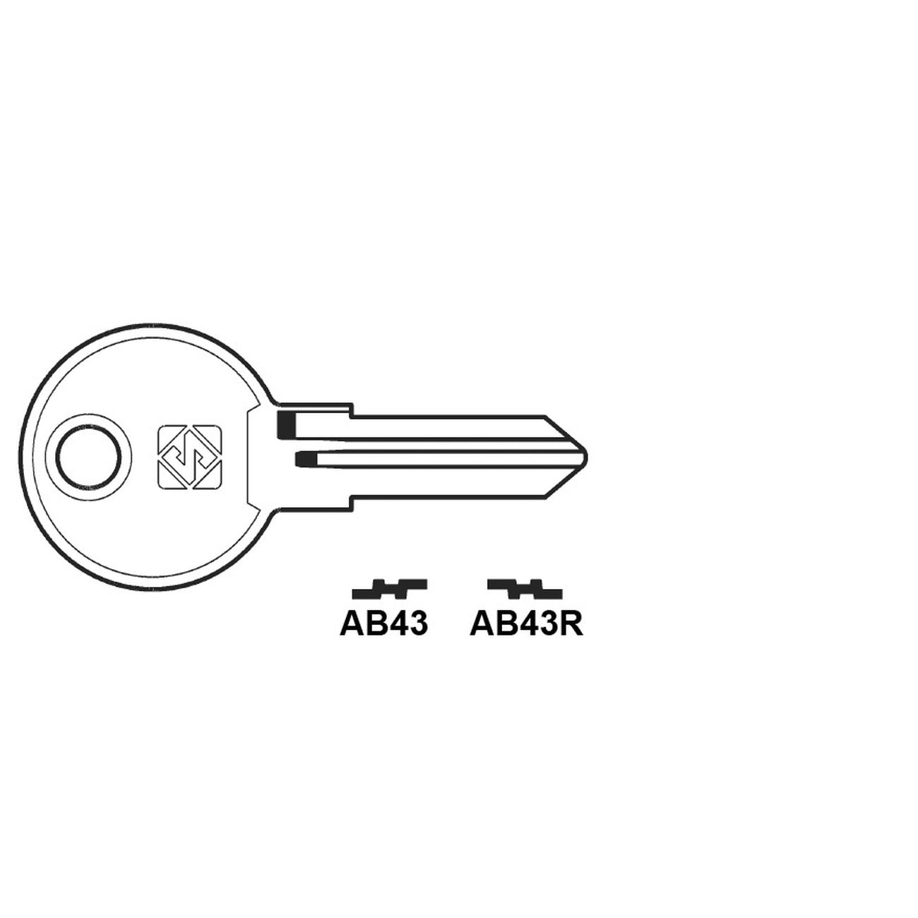 Chiavi Per Cilindri Abus 5 Spine Piccole - AB43R SX - 10 pz