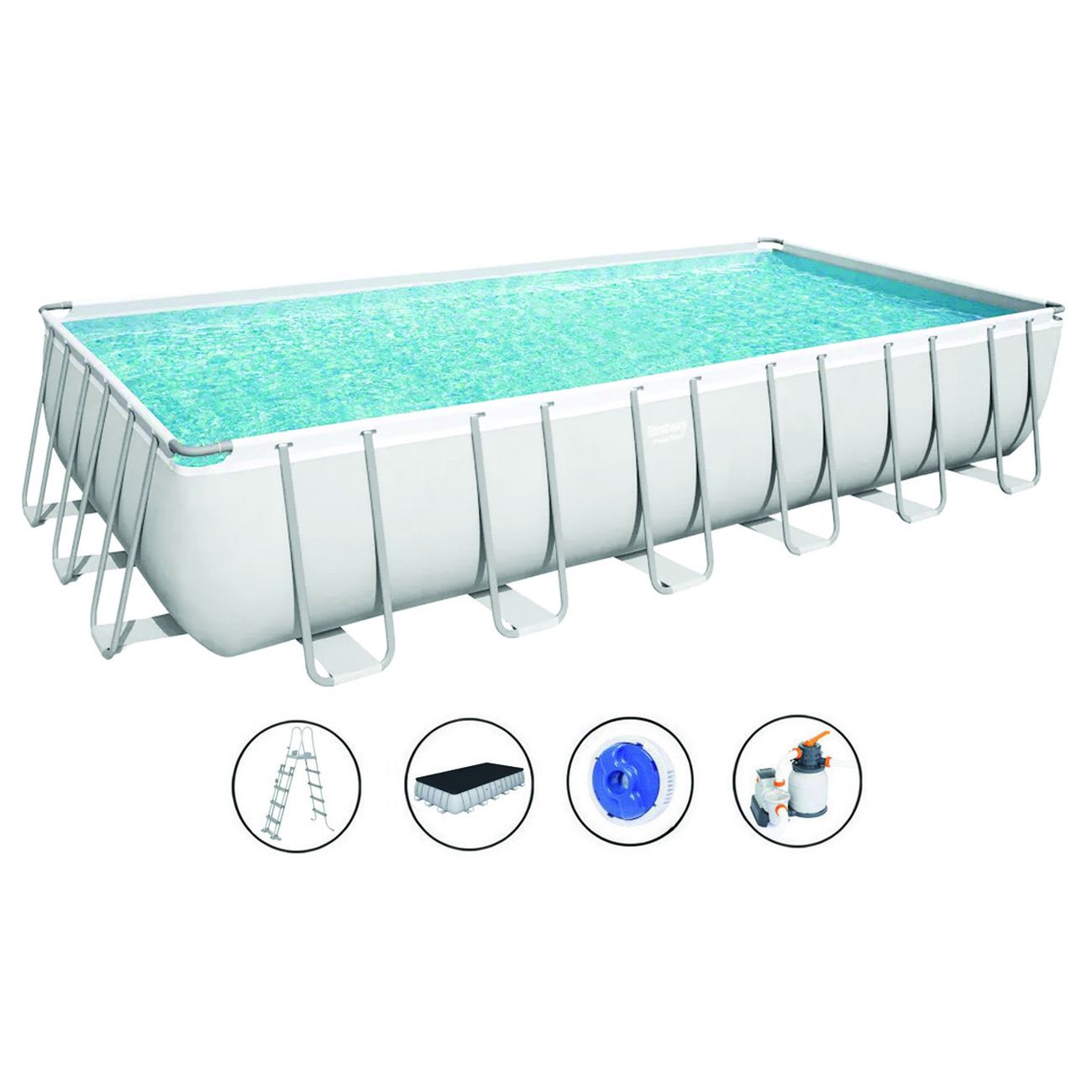 Piscina Power Steel Rettangolare Telaio Portante Cm.732X366X132H. -kg.171,1 - lt.30.045 - filtro sabbia (art.56475)