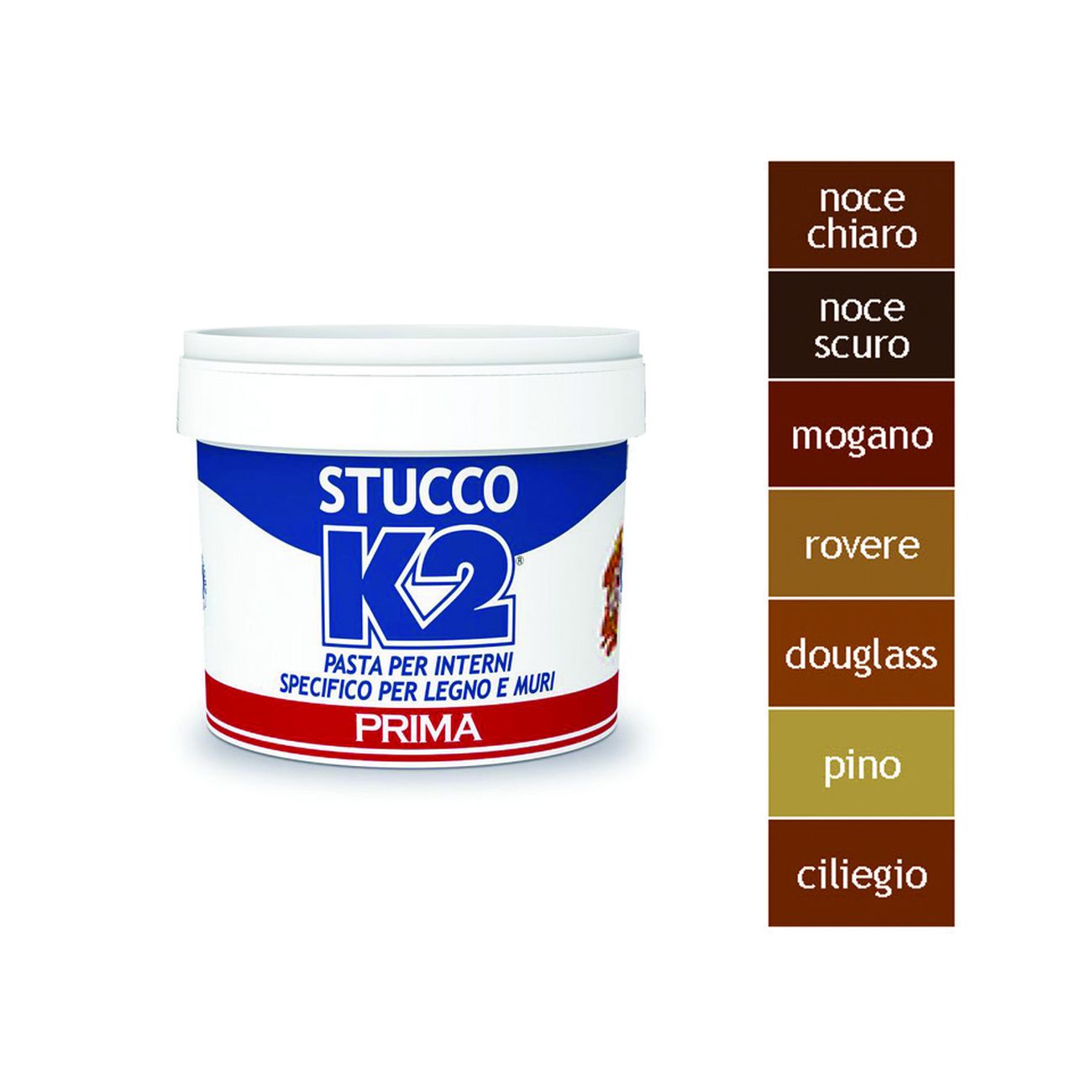 K2 Stucco Colorato In Pasta Per Legno In Barattolo - Kg.0,500 - pino - 12 pz