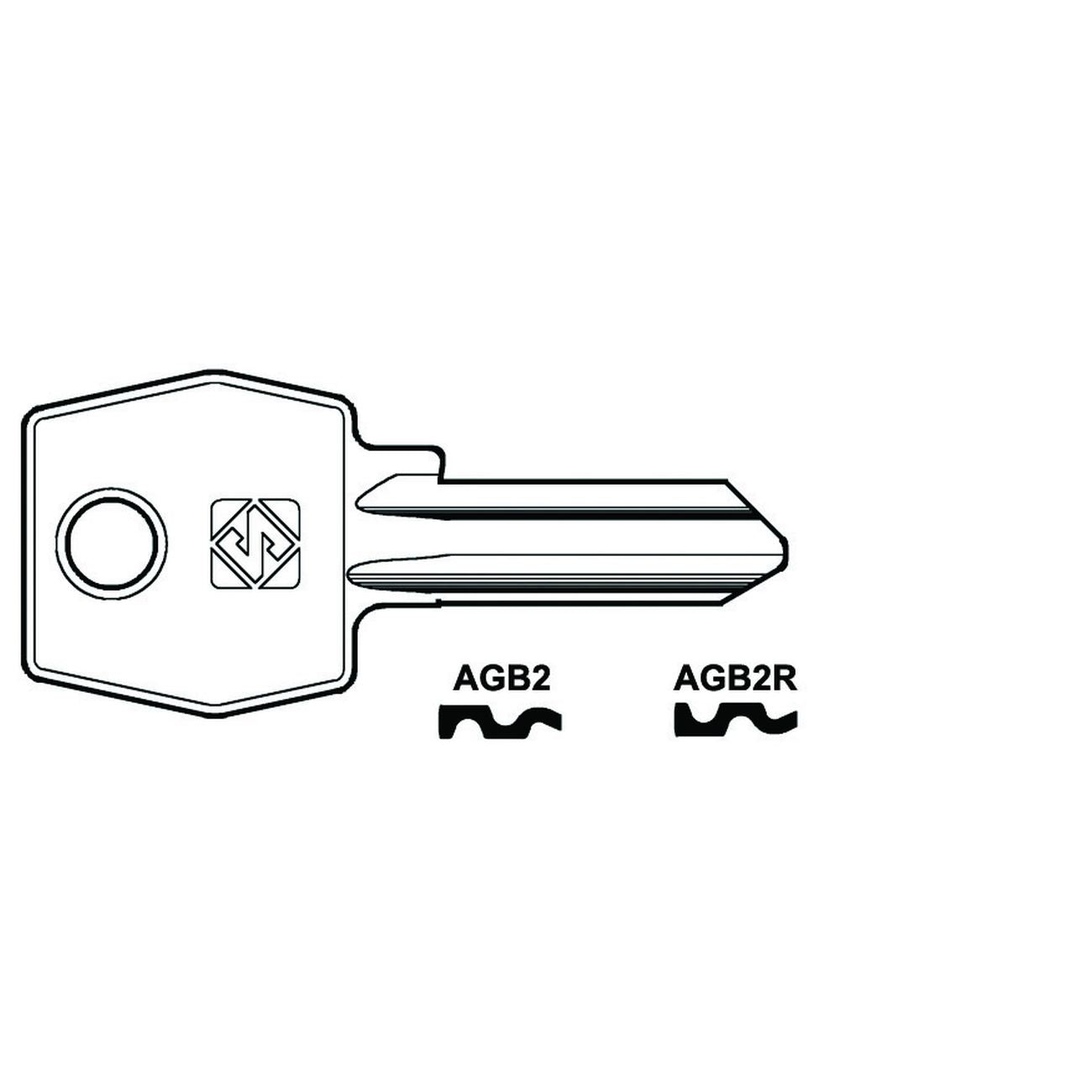 Chiavi Per Cilindri Agb 4 Spine Grandi - AGB2R SX - 10 pz
