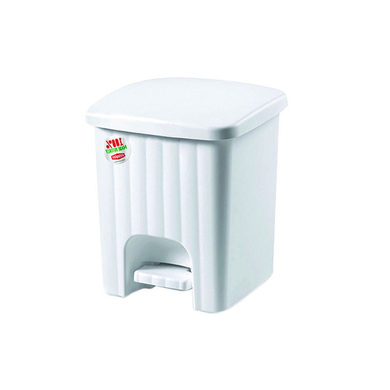 Pattumiera a pedale mini quadra lt.4,5 - cm.20,5x20,5x23,5h. colore bianco