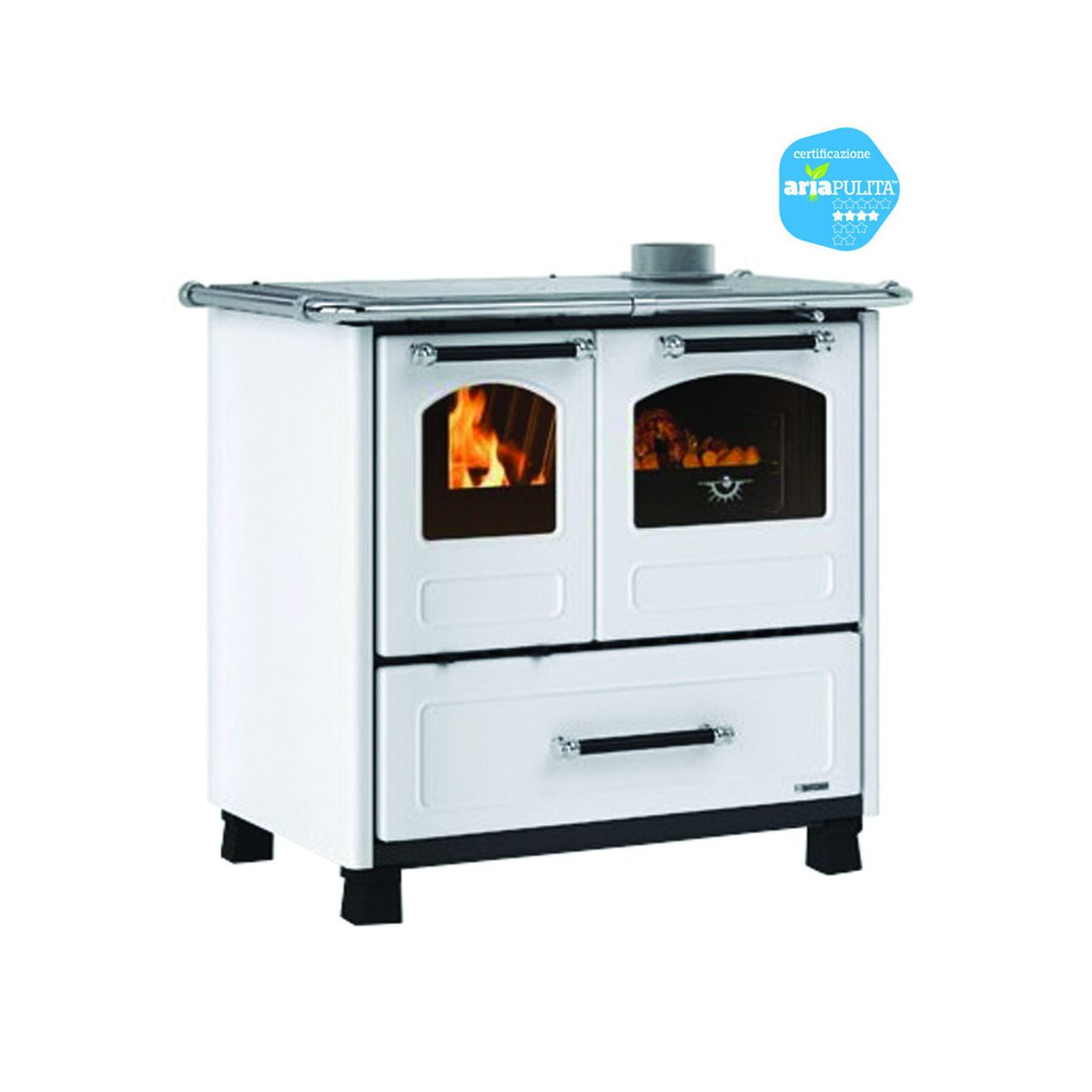 Cucina A Legna Family 4,5 - 7,5 Kw - misure cm.96,4x64,2x85,3h