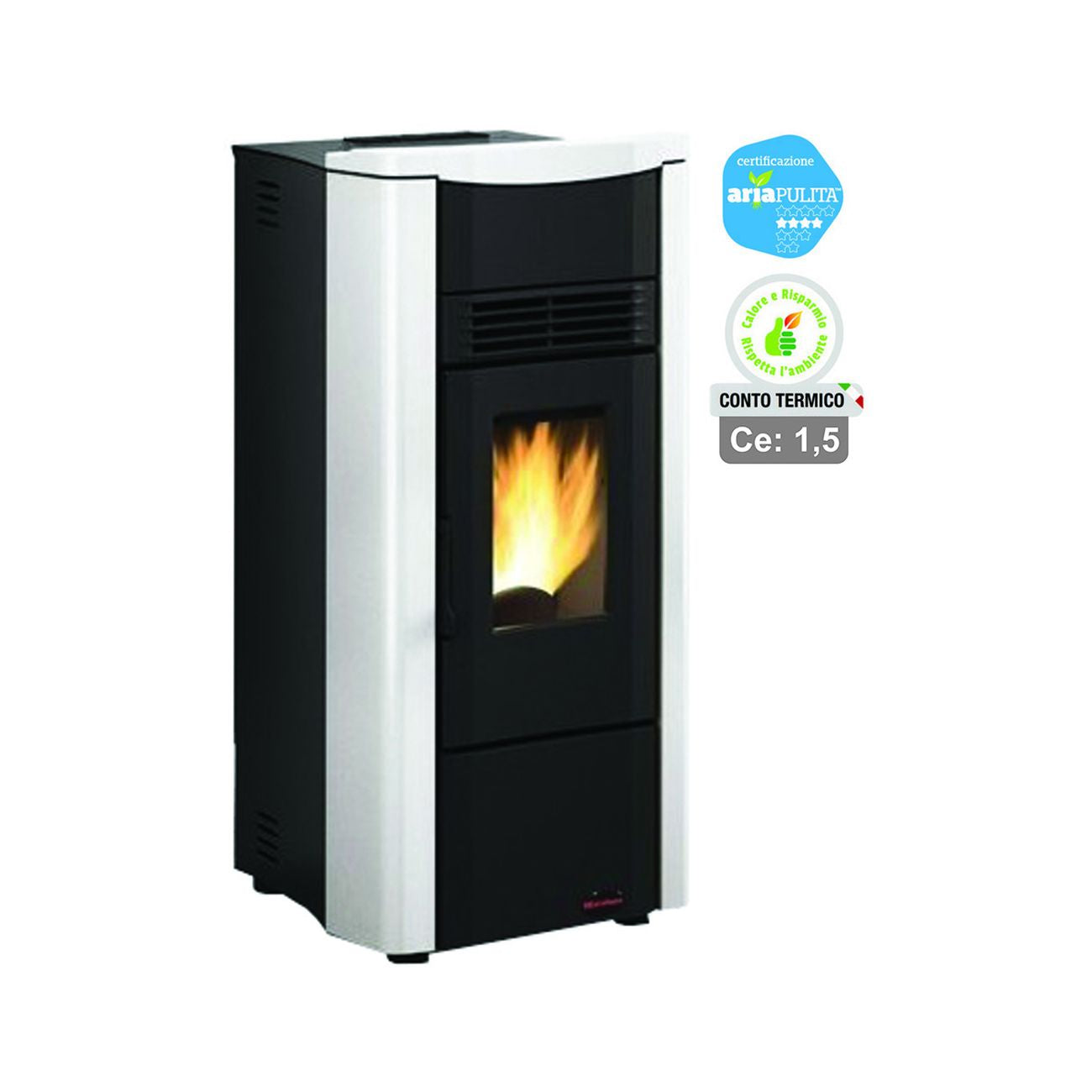 Stufa a pellet giusy evo 2.0 7 kw bianca (conto termico) - misure cm.49,8x50,4x102,20h. - peso kg.83