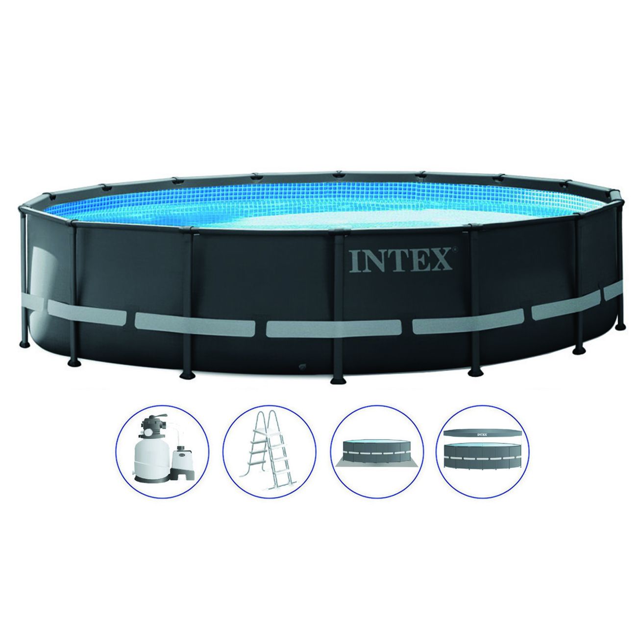 Piscina "Ultra Xtr Frame" Rotonda C/Tel. Portante C/Pompa Cm.488X122H. - capacità lt.19156 - peso kg.103,3 (26326)