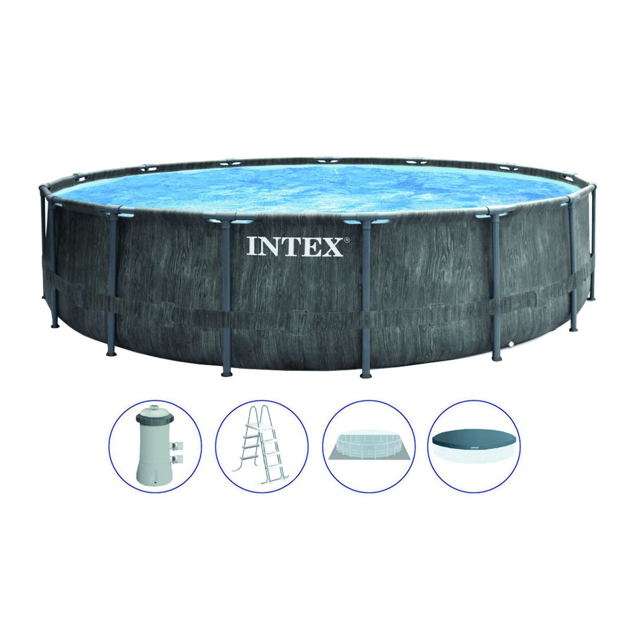 Piscina "Prisma Frame Gw" Rotonda C/Tel. Portante C/Pompa Cm.457X122H. - capacità lt.16805 - peso kg.73,1 (26742)