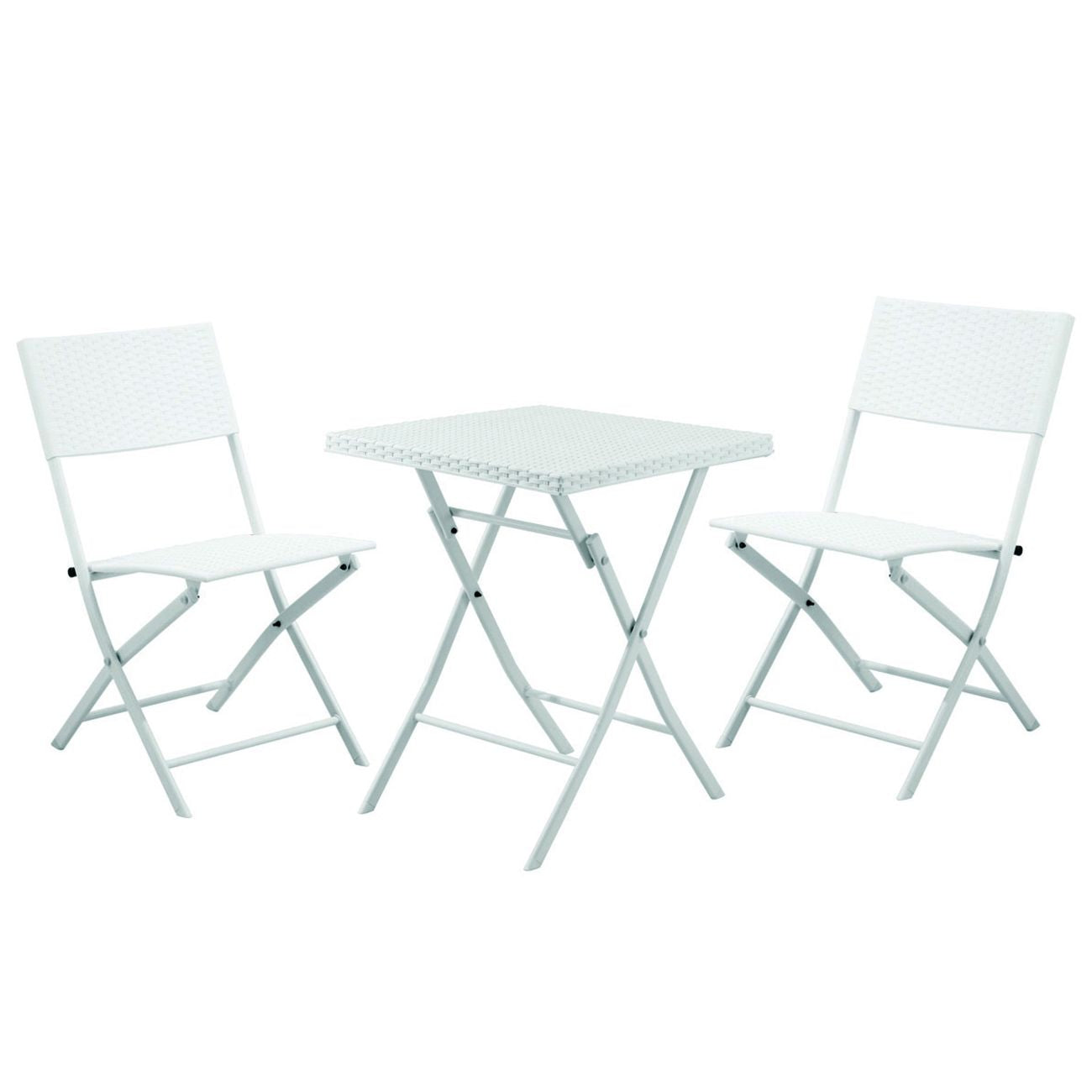 Set giardino in rattan sintetico - Fold White - 2 posti