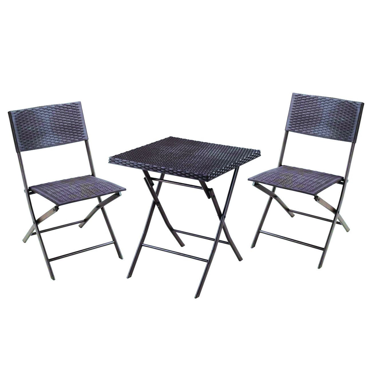 Set giardino in rattan sintetico - Fold Black - 2 posti