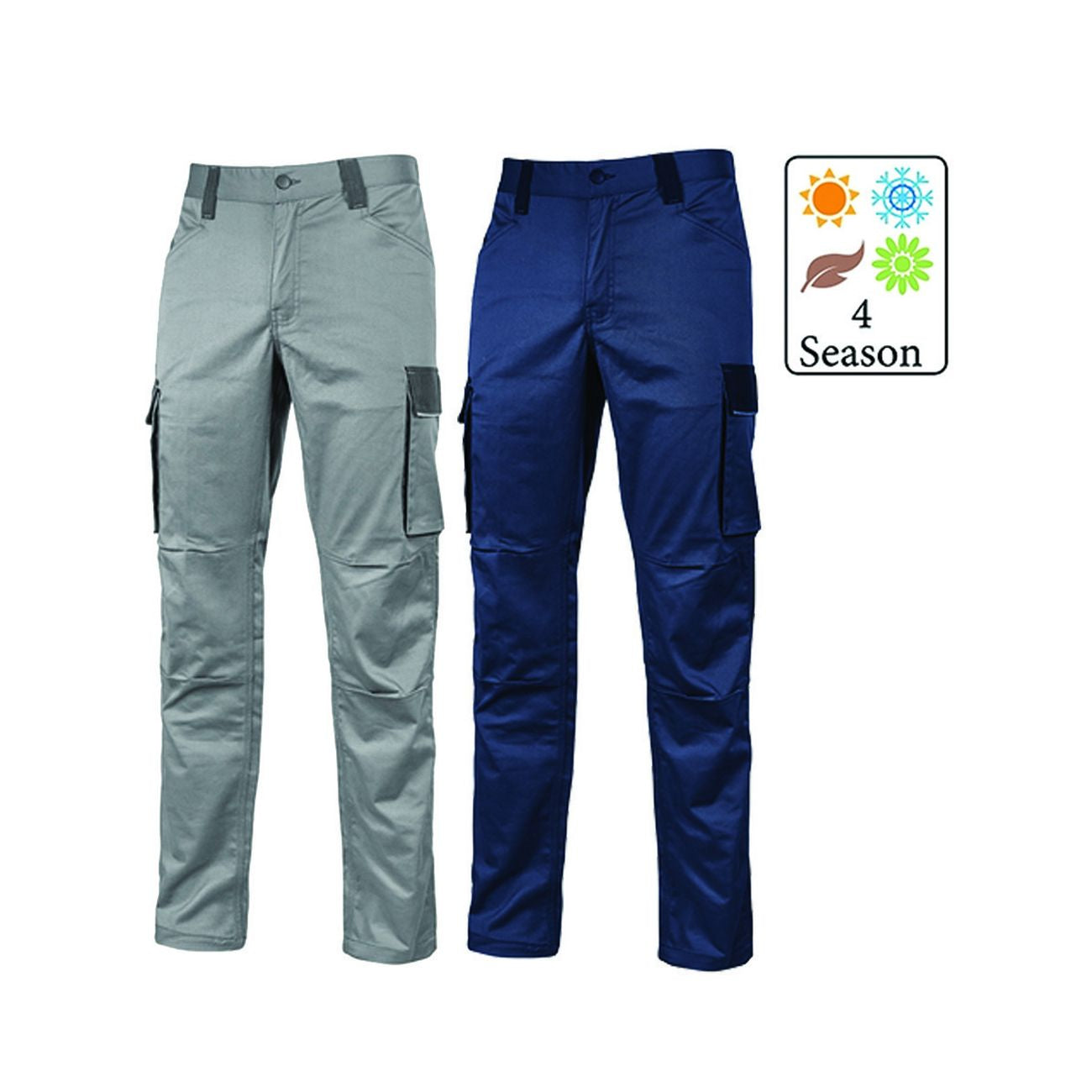 Pantalone Cargo Azy in Tc Stretch Slim Fit - Taglia L - Stone Gray