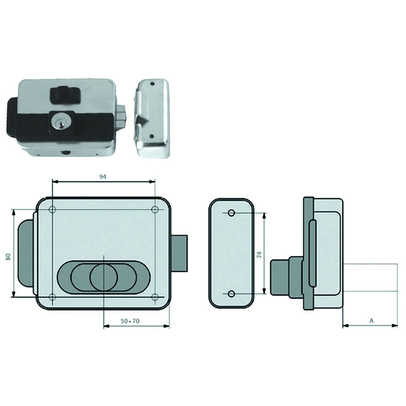 Elettroserr. cancelli  reversib. foro variabile c/pulsan.multipla 5015 - mm.50-70 (nf5015/1z)