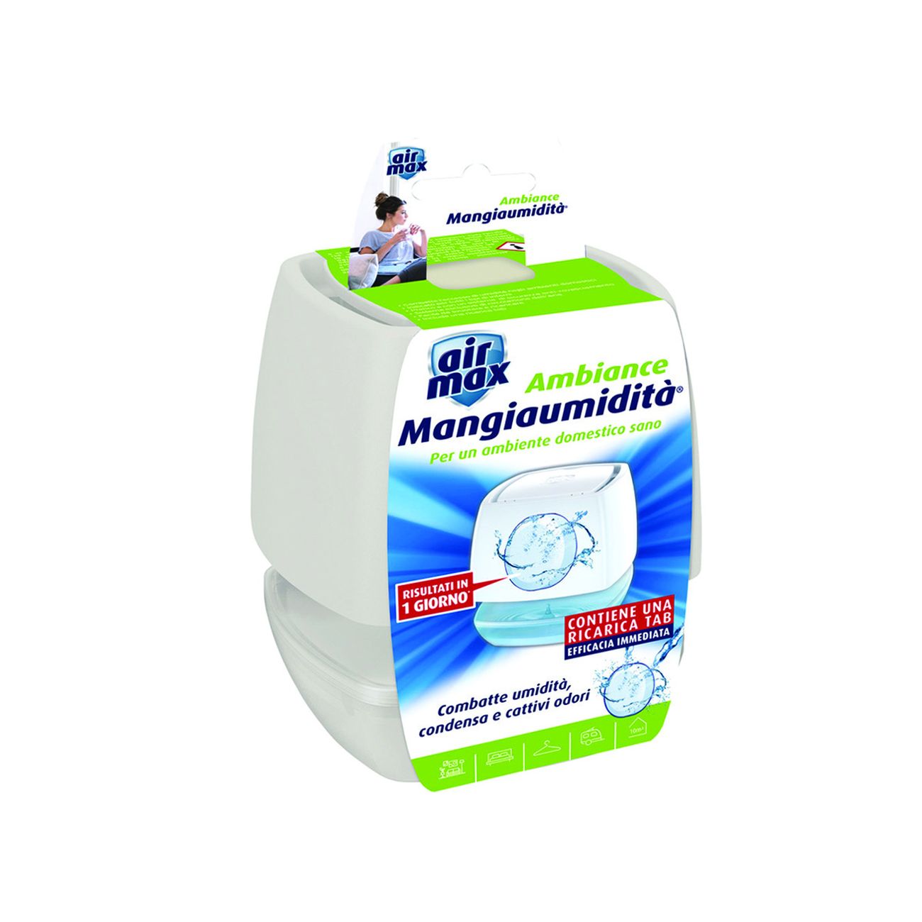 Contenitore airmax ambiance mini kit tab bianco - contenitore e 1 ricarica 100 gr. inclusa - 6 pz