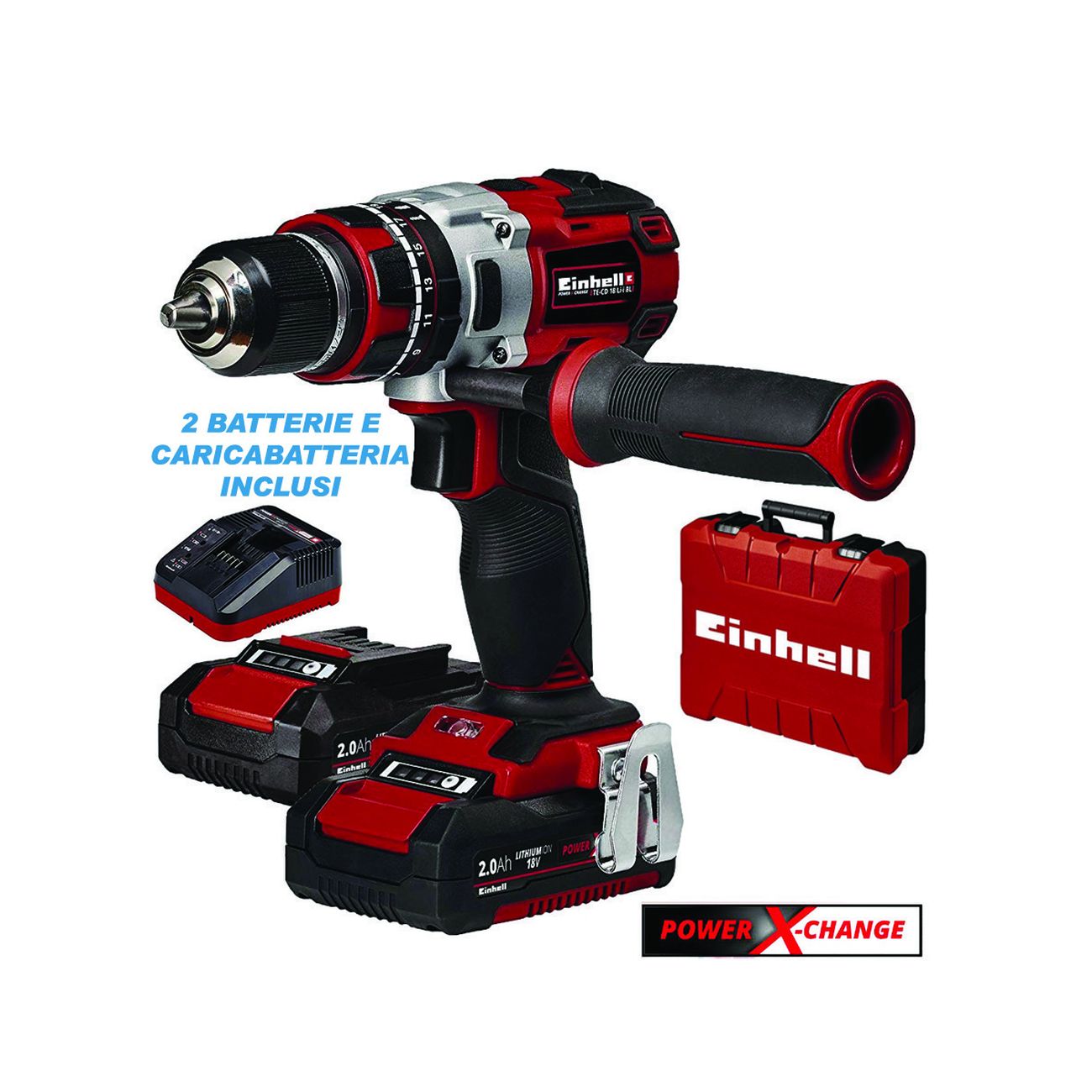 Trapano avvitatore a percussione batteria 18v 2ah (te-cd 18 li-i bl)