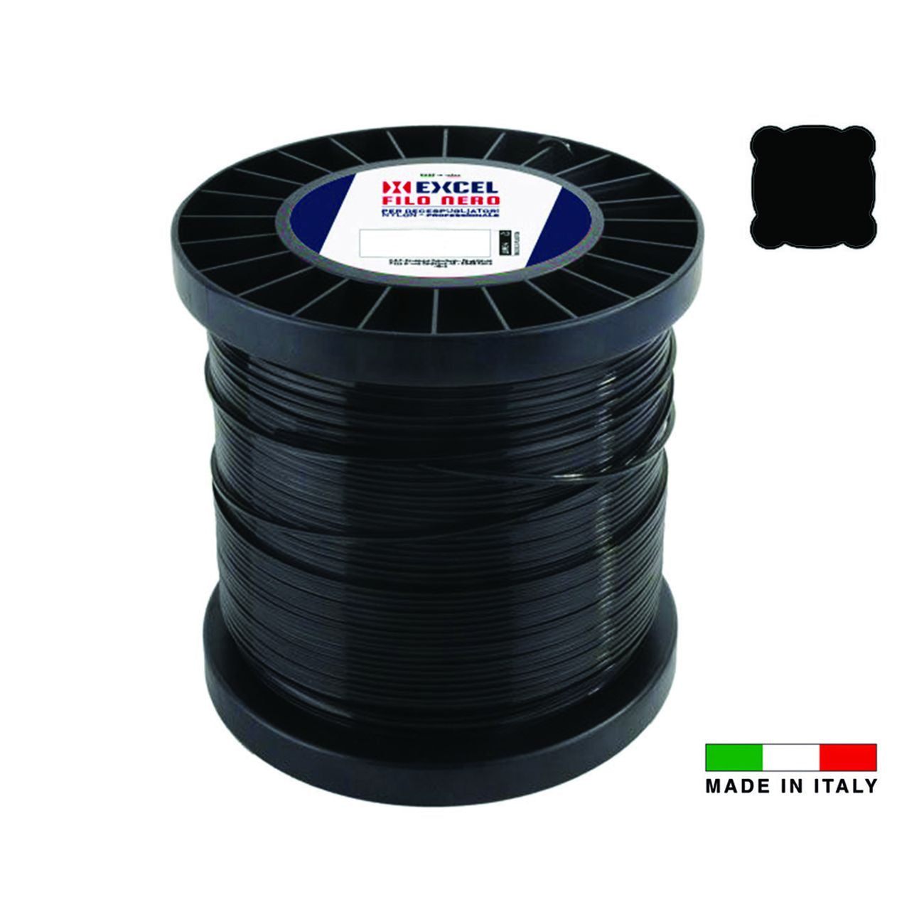 Filo Per Decespugliatore In Nylon Quadro Pro Nero - ø mm.4,4 in matassa da mt.460