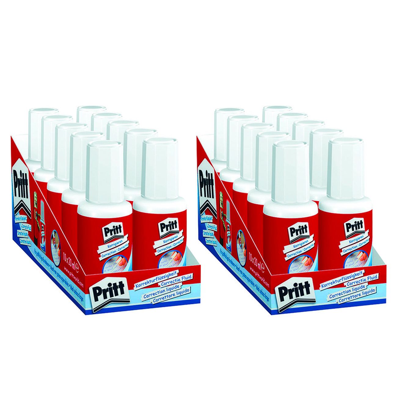 Correttore pritt fluid con pennello pz.20 - ml.20 - 10 pz