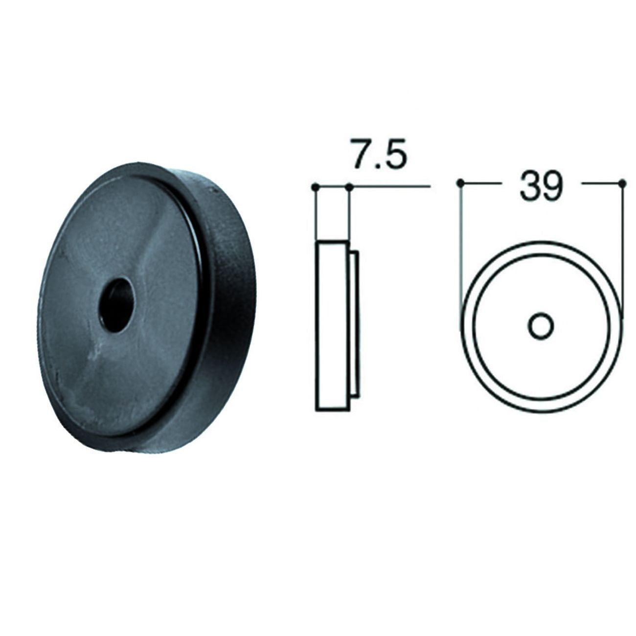 Spessore per fermapersiane in nylon grillo - mm.7,5 - 30 pz