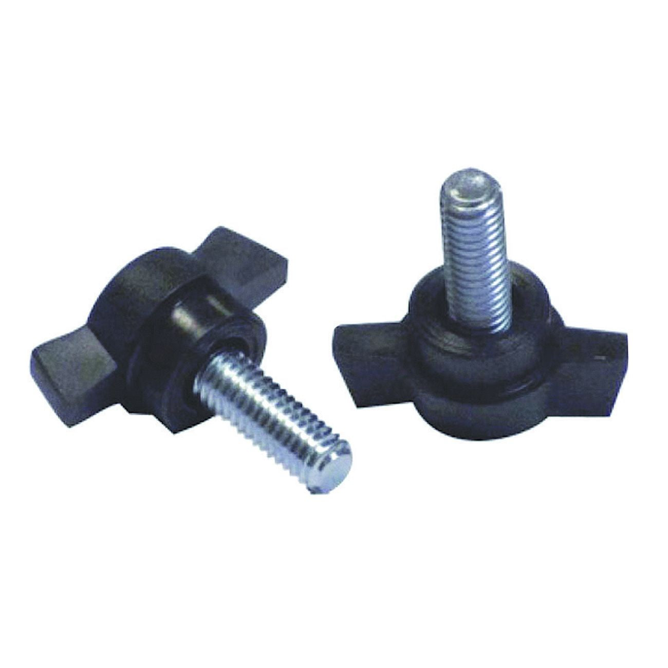 Volantino A Farfalla A 2 Alette Con Perno Filettato In Abs Nero - M6 - 10 pz