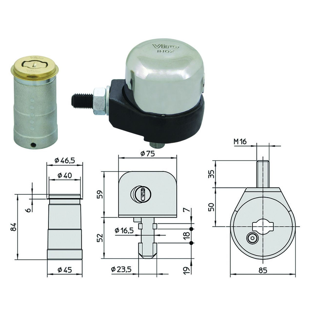 Lucchetto bloccaserranda completo cuffia in acciaio inox 4221 - (4221)