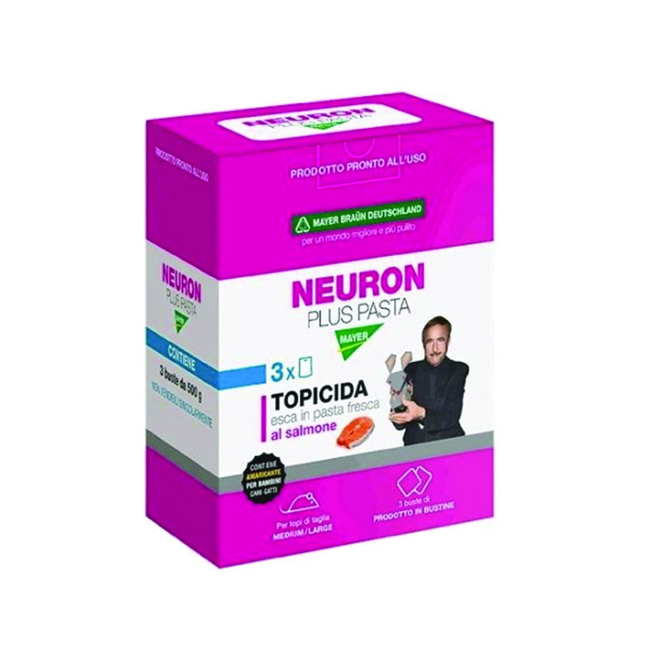 Topicida neuron plus pasta tris - gr.1500 in scatola 3 bustine da gr.500 - 12 pz