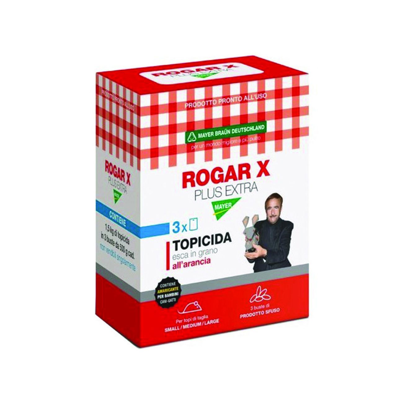 Topicida rogar x plus extra tris - gr.1500 in scatola 3 bustine da gr.500 - 12 pz