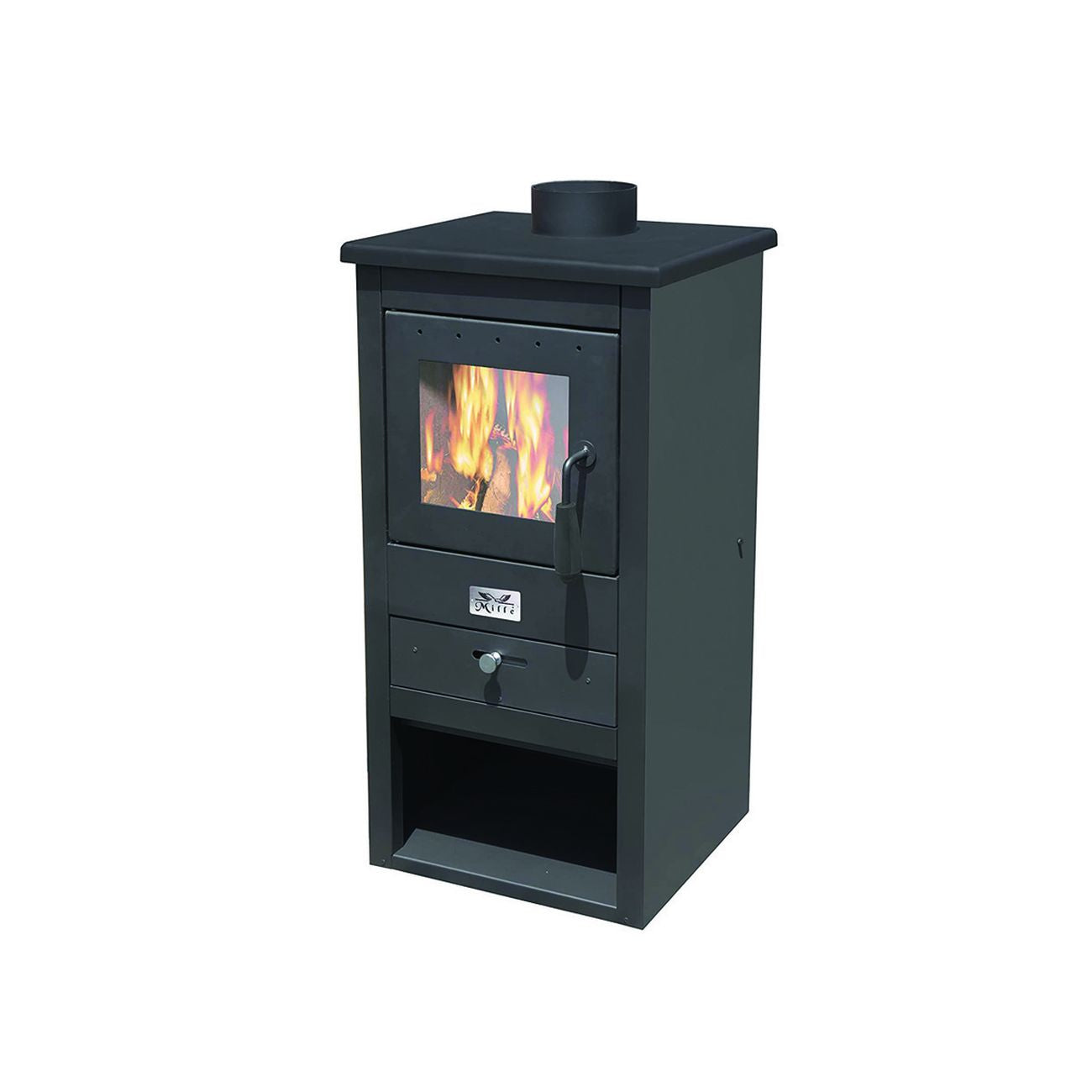 Stufa a legna athena 13 kw nera - misure cm.44x45x94h. - peso kg.55