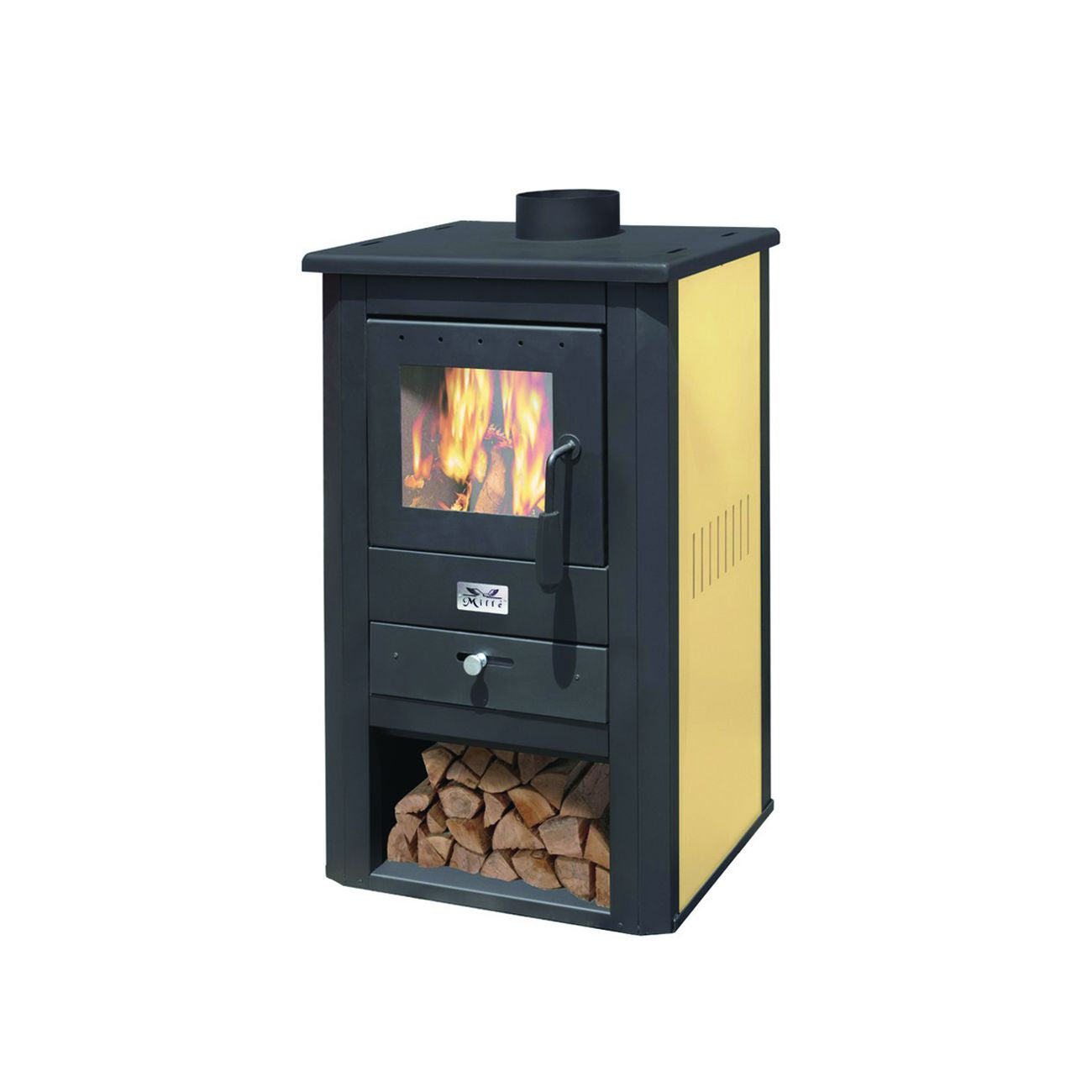 Stufa a legna pallade 10,7 kw avorio - misure cm.50x41x86h. - peso kg.58