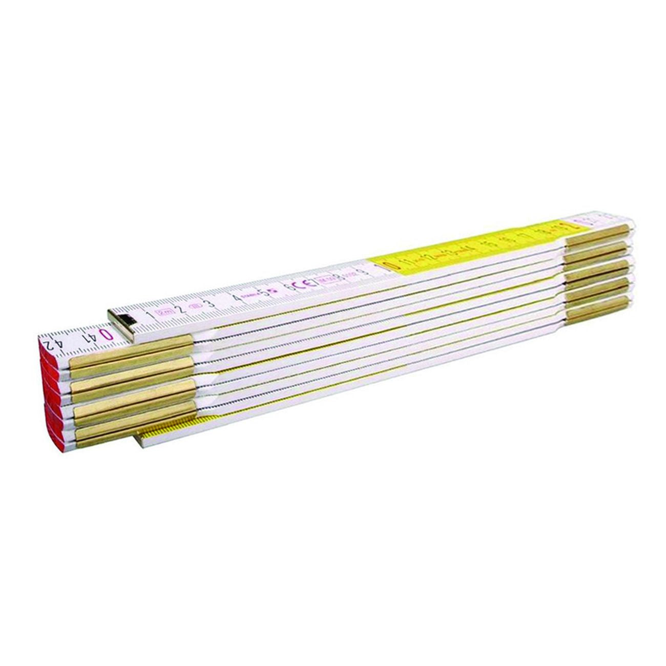 Doppiometro in legno bicolore serie 600 mod.617 - bianco/giallo (01128) - 10 pz