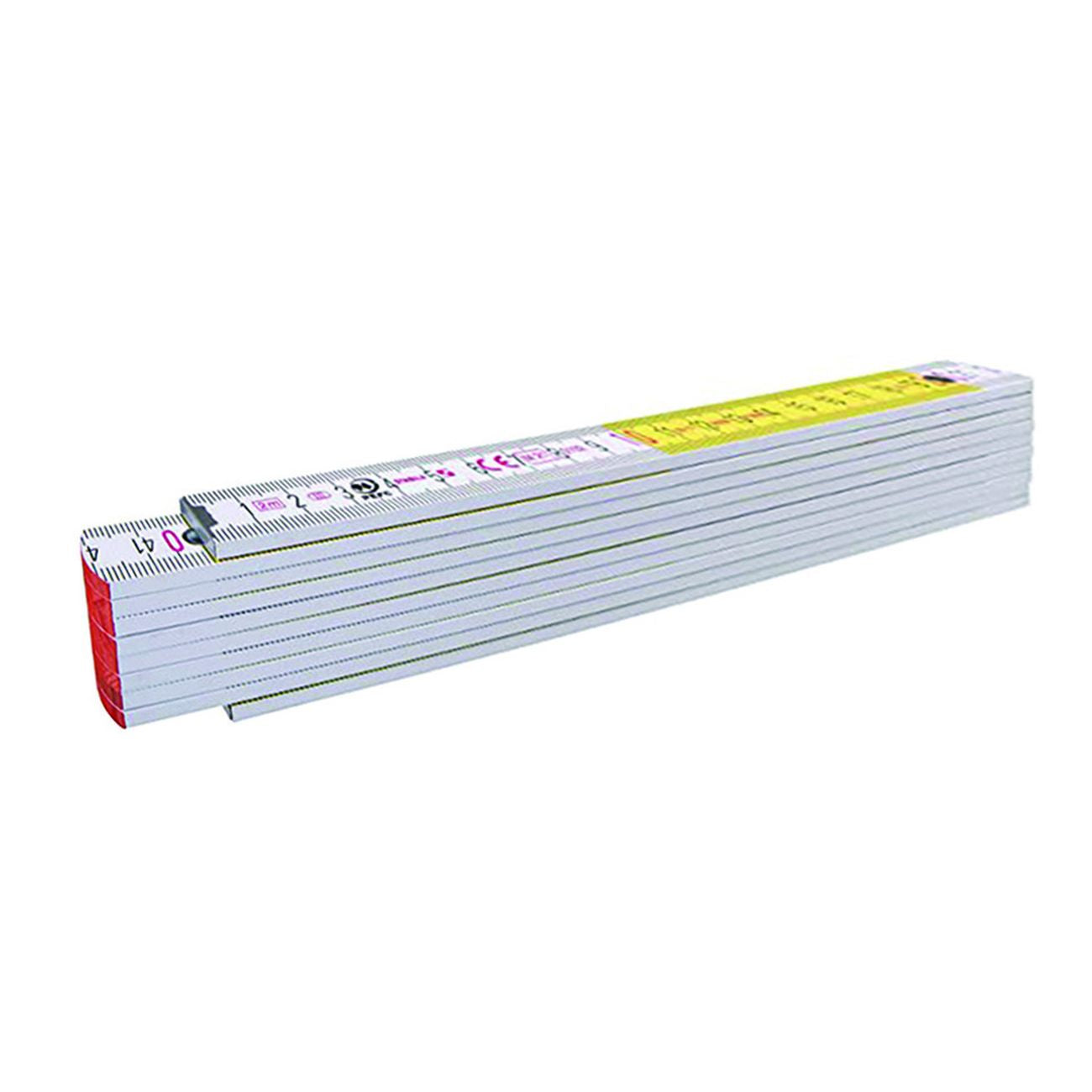 Doppiometro in legno bicolore serie 700 mod.717 - bianco/giallo (01328) - 10 pz