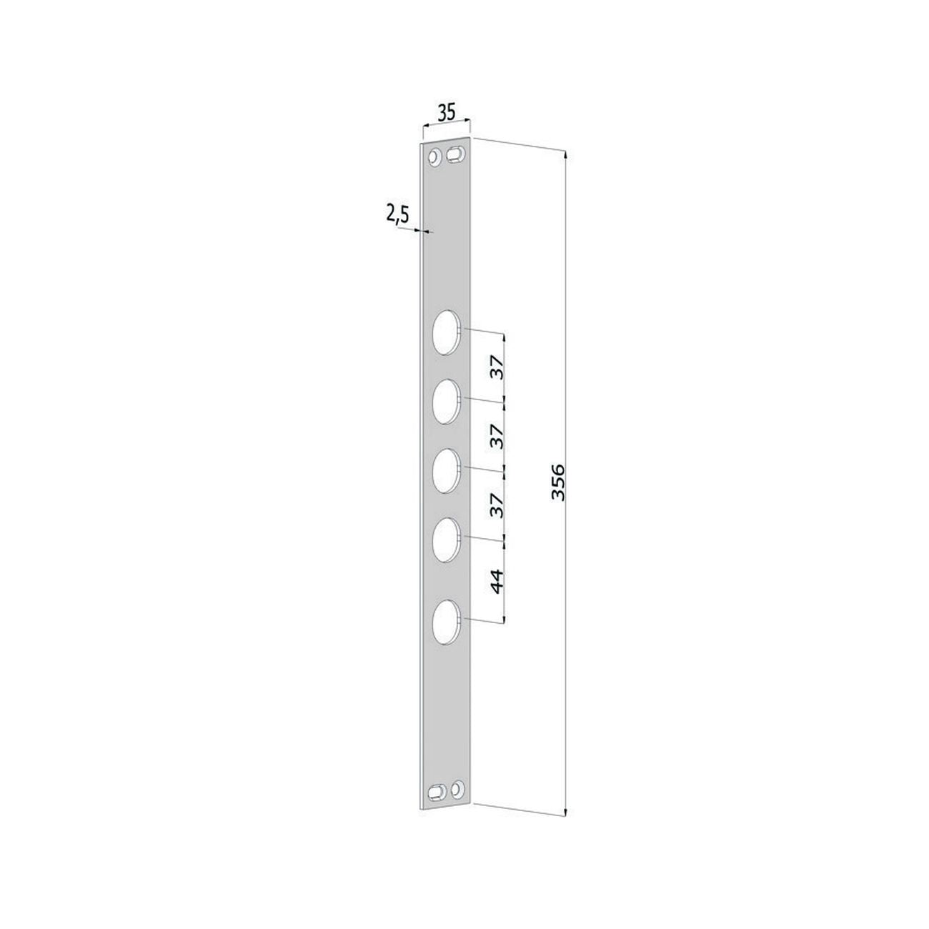 Contropiastra p/serrature porte blindate in acciaio inox int.37 cp2530 - (cp2530xai37)