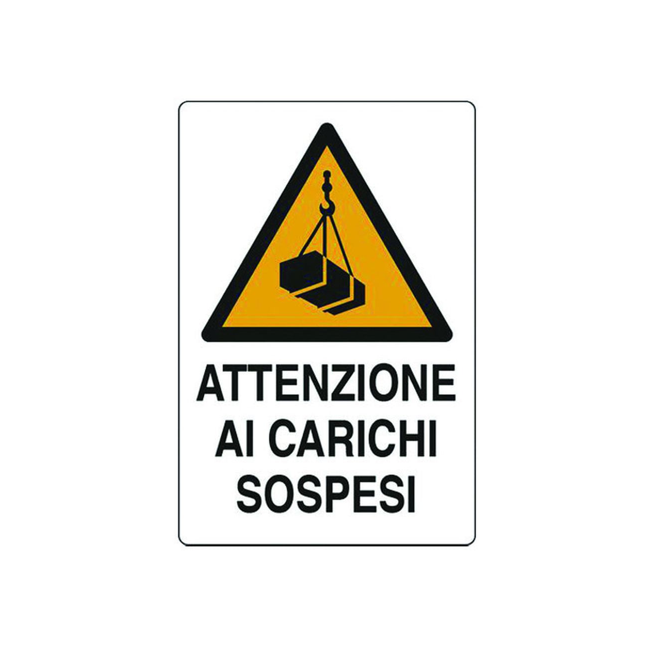 Cartello attenzione carichi sospesi - cm.50x70h. - 10 pz