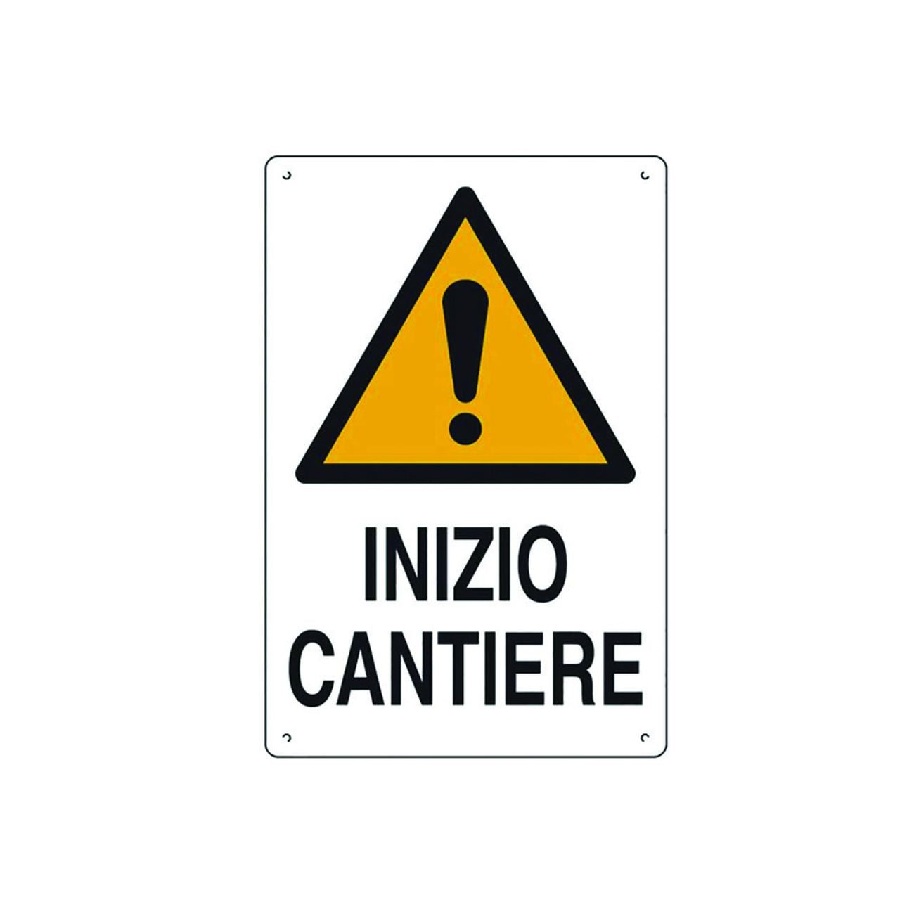 Cartello "Inizio Cantiere" - cm.40x60h. in plastica - 10 pz