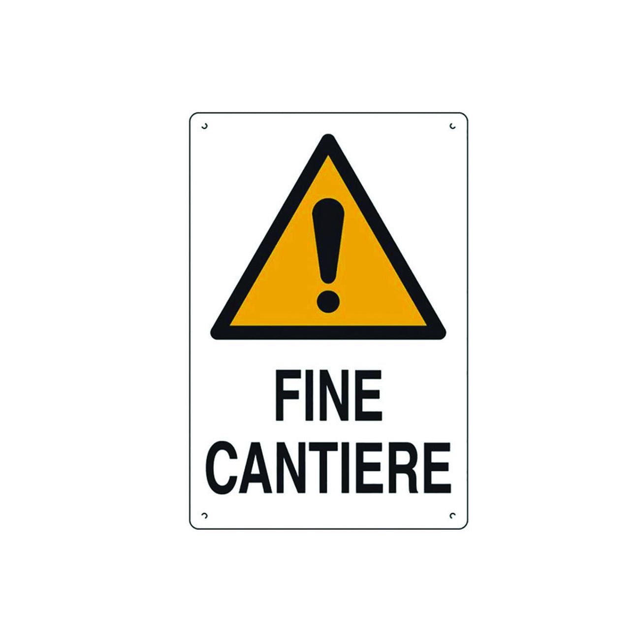 Cartello "Fine Cantiere" - cm.40x60h. in plastica - 10 pz