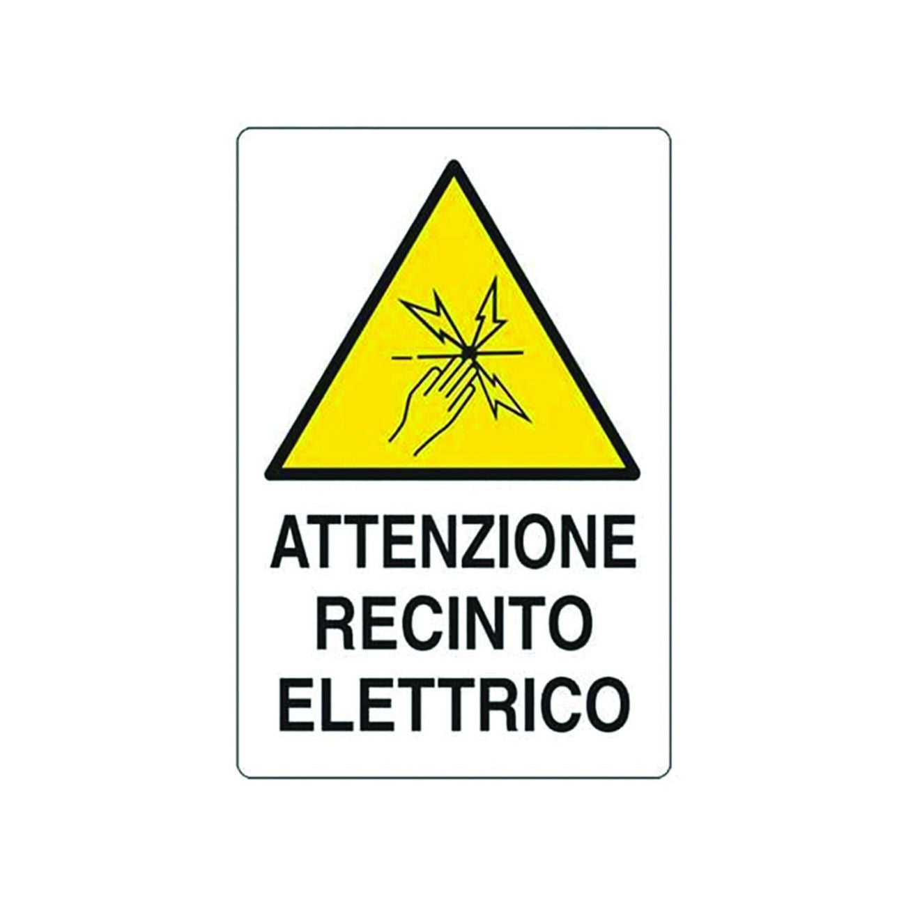 Cartello "Attenzione Recinto Elettrico" - cm.20x30h. - 10 pz