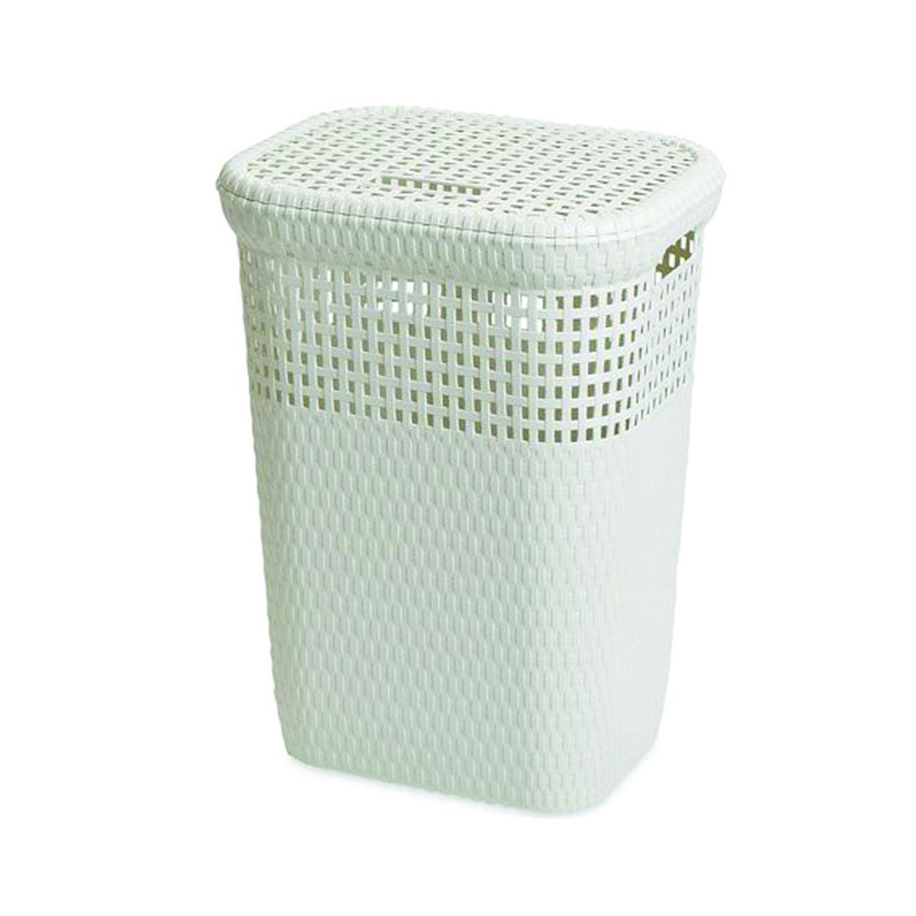 Portabiancheria Linen Basket Colore Bianco Con Coperchio Lt.60 Art.439 - cm.42x33x58h. - 11 pz