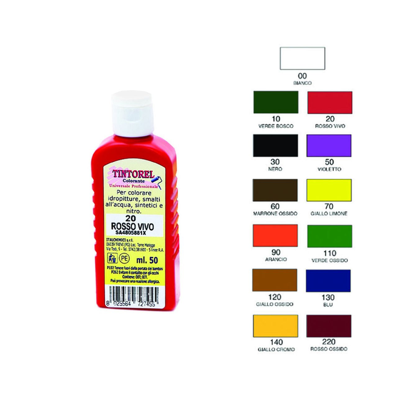 Colorante Universale Concentrato Tintorel N.90 ml.50 arancio - 12 pz